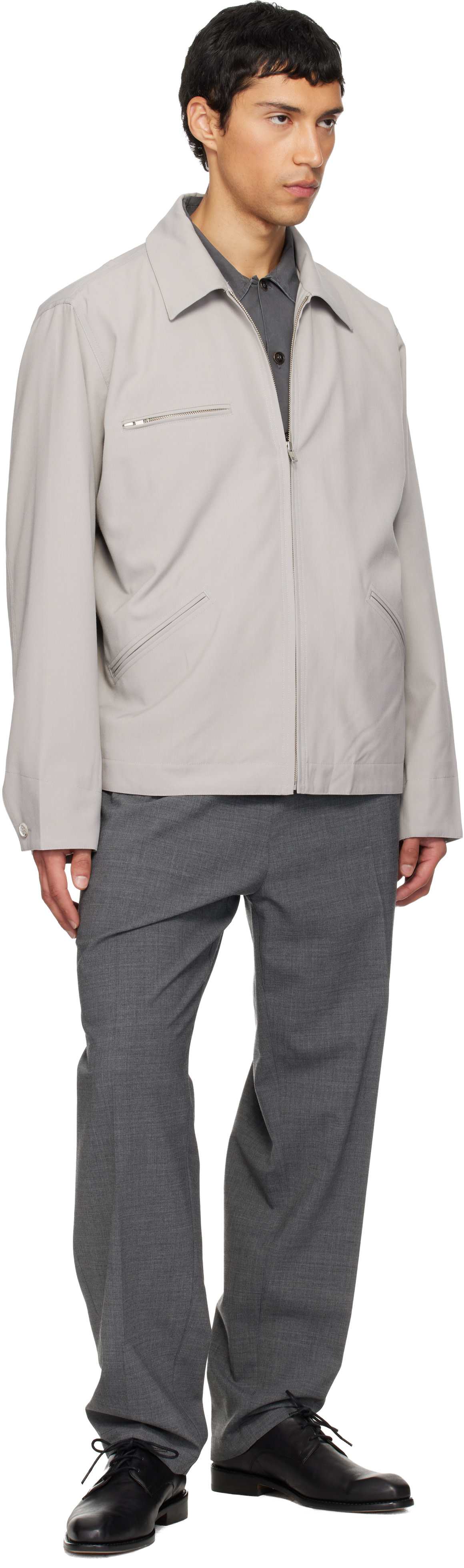 MM6 Maison Margiela: Gray Sports Jacket | SSENSE