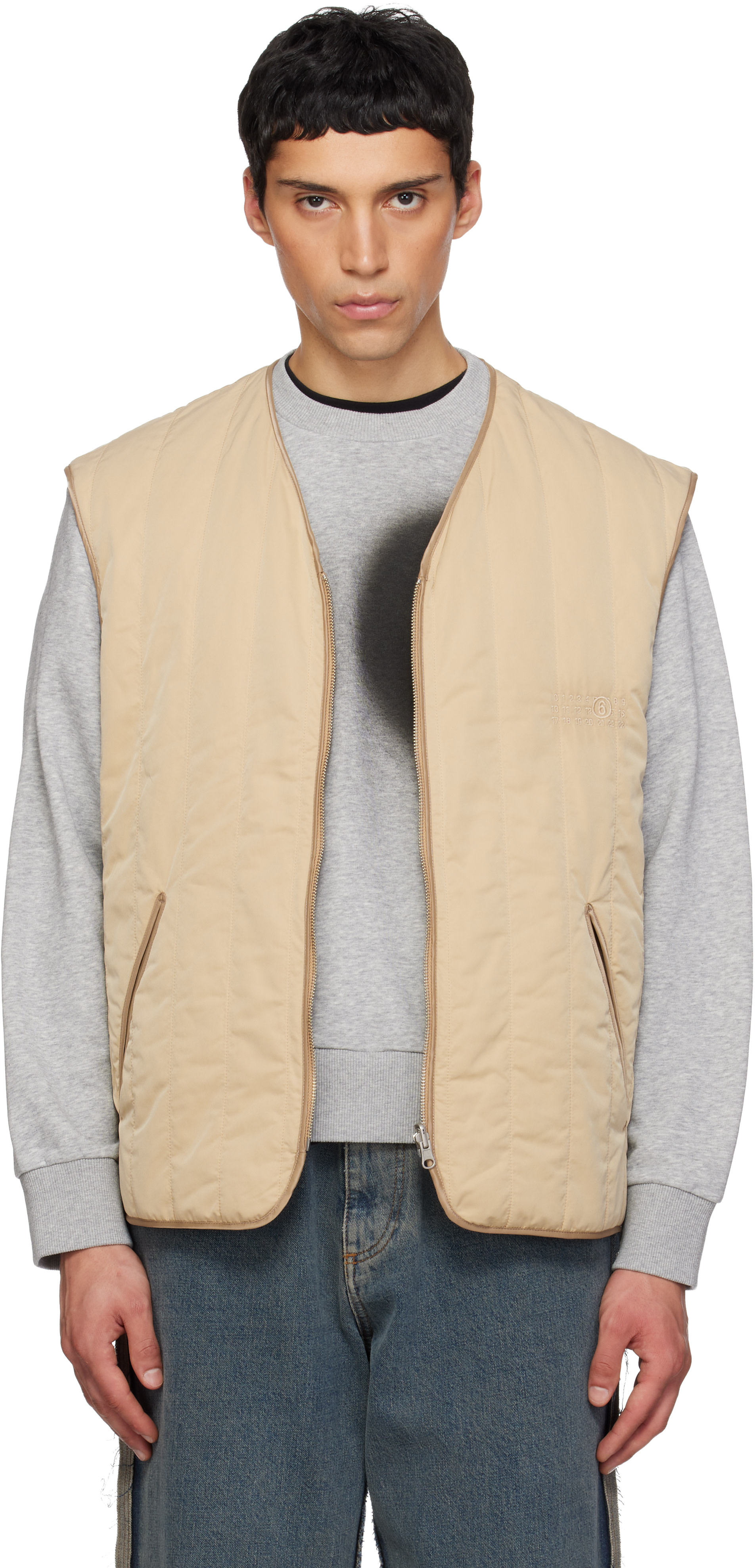 最終値下げ Maison Martin Margiela ベスト リバーシブル MM6 Maison Margiela: ベージュ リバーシブル キルティング ベスト