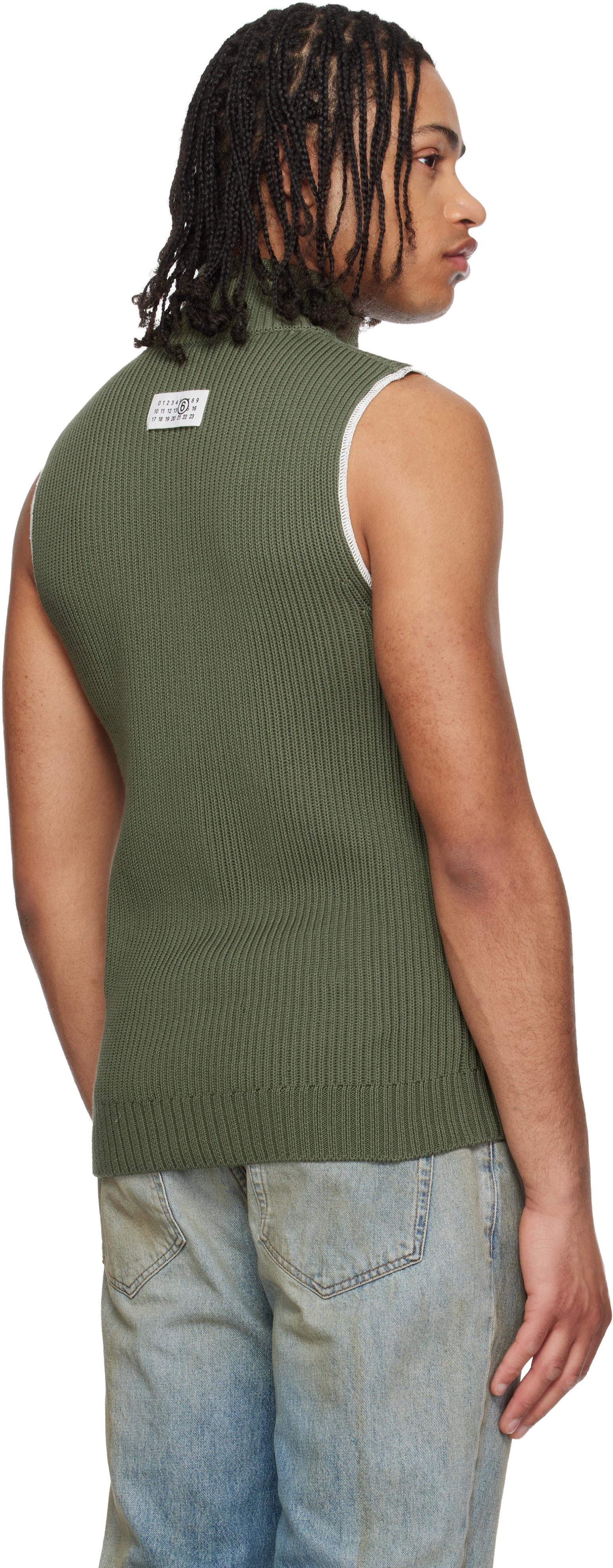 MM6 Maison Margiela: Khaki Zip Vest | SSENSE