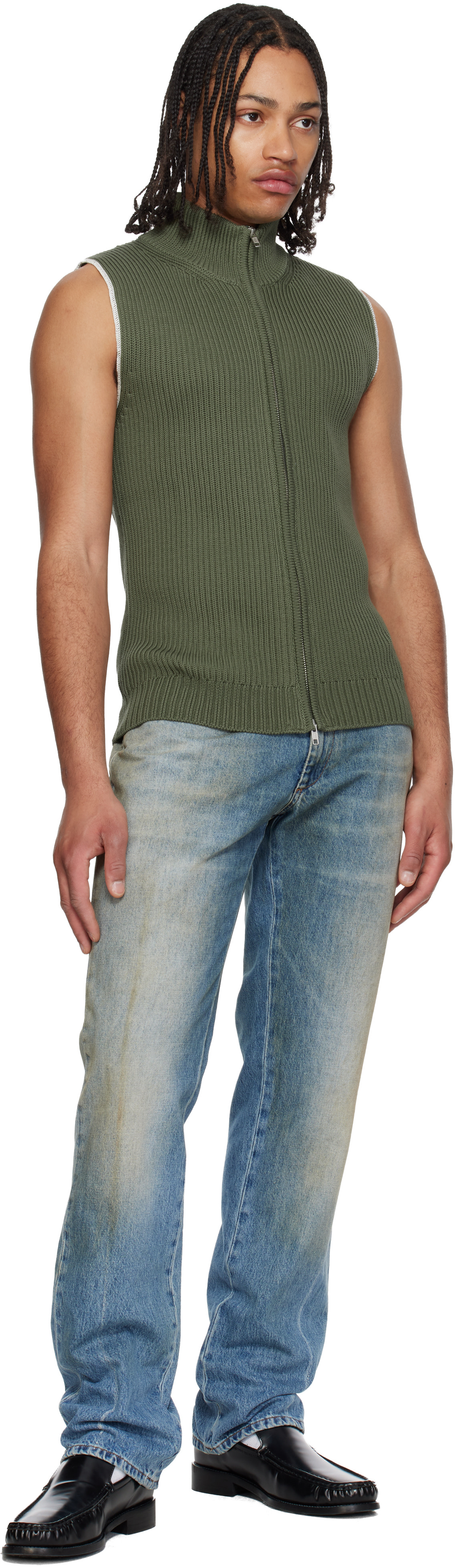 MM6 Maison Margiela: Khaki Zip Vest | SSENSE