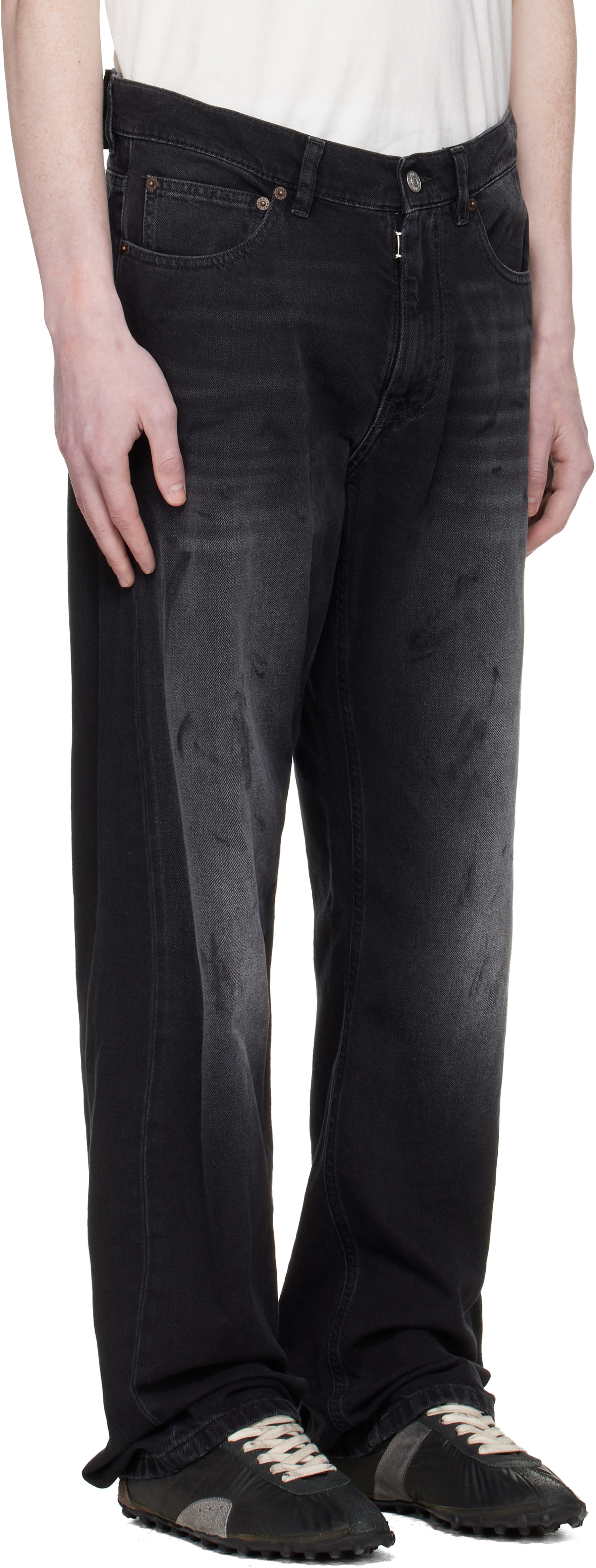 MM6 Maison Margiela: ブラック ストレートレッグ ジーンズ | SSENSE 日本