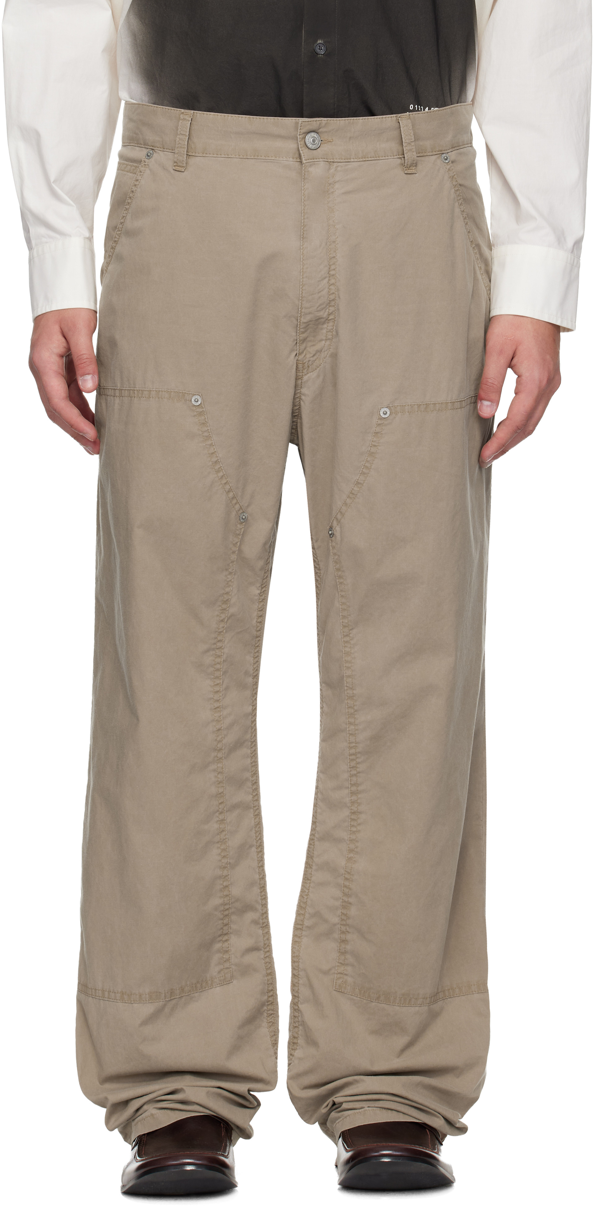 MM6 Maison Margiela: Beige 5 Pockets Jeans | SSENSE