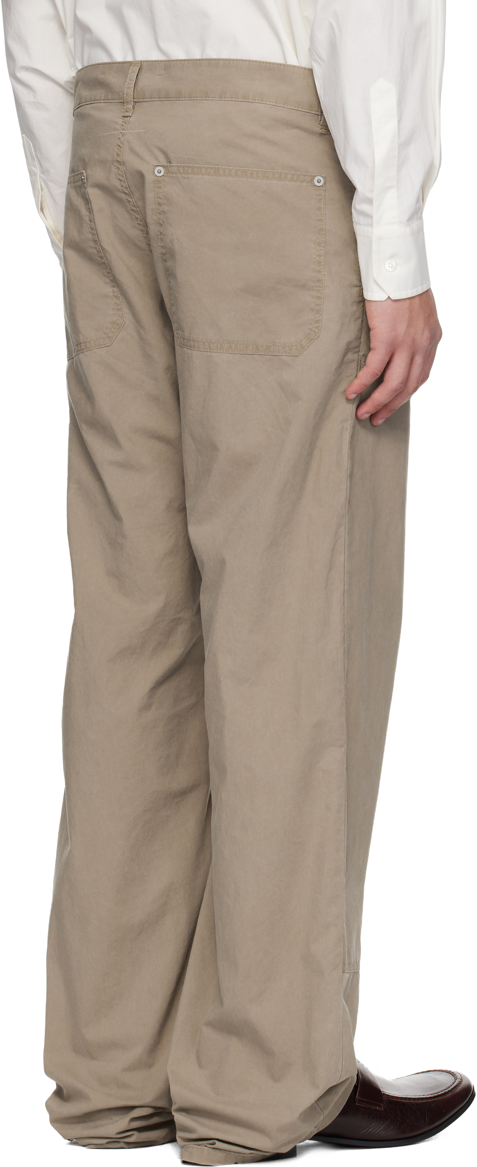 MM6 Maison Margiela: Beige 5 Pockets Jeans | SSENSE