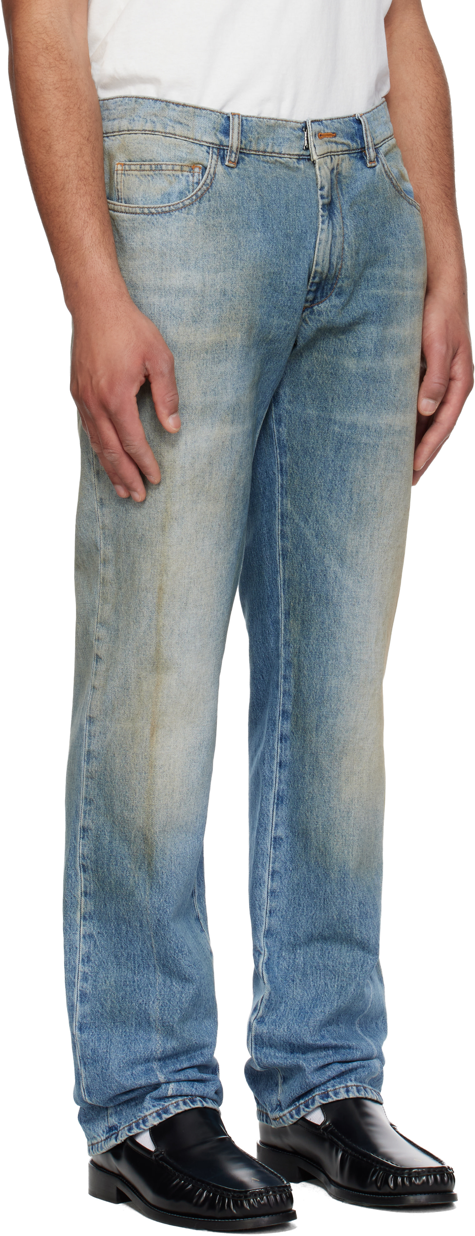 MM6 Maison Margiela: Blue Faded Jeans | SSENSE