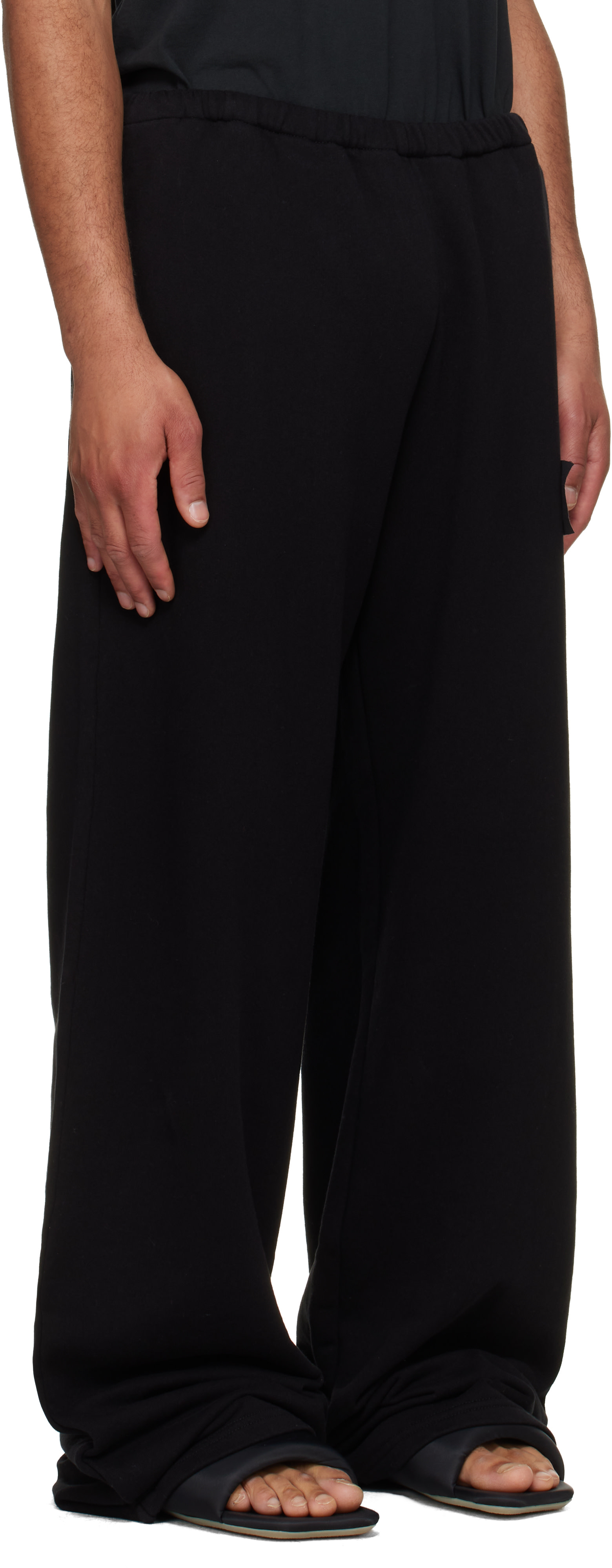 MM6 Maison Margiela - 블랙 로고 패치 스웨트팬츠