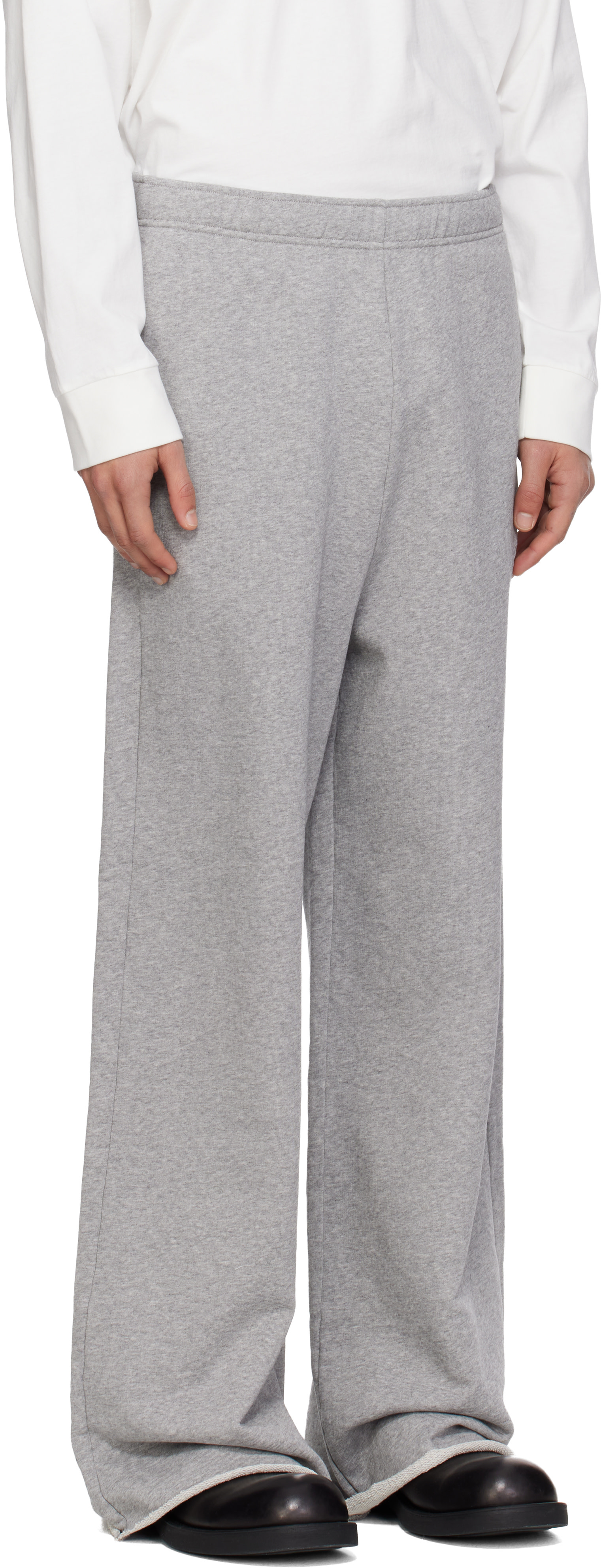 MM6 Maison Margiela - Gray Embroidered Logo Sweatpants