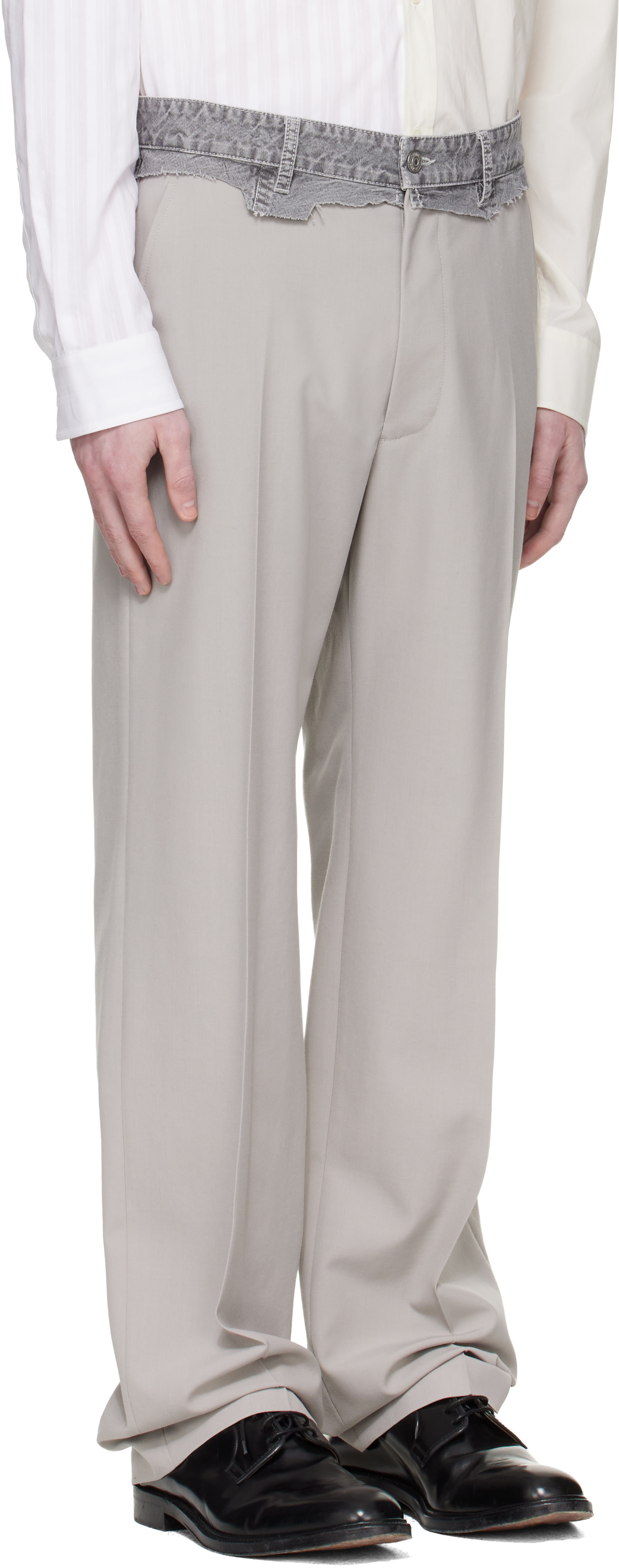 MM6 Maison Margiela - Gray Replaced Waist Wool Trousers