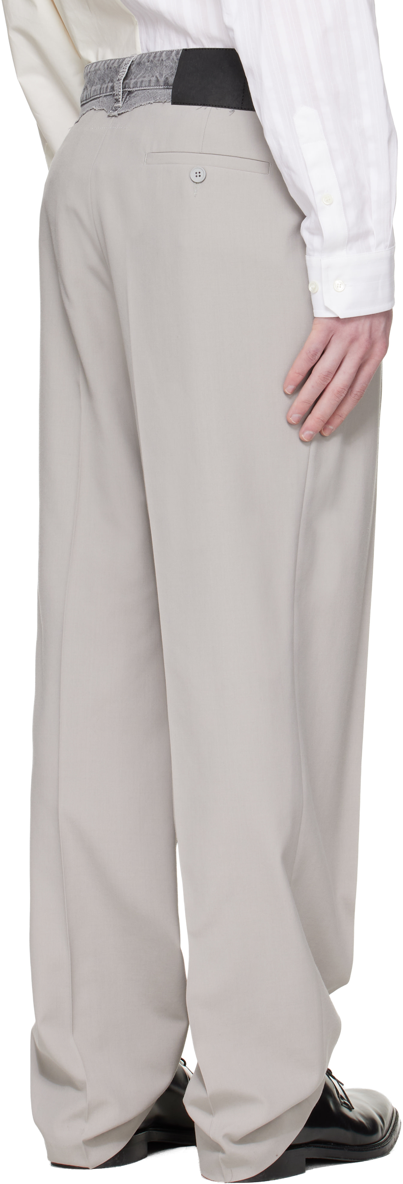 MM6 Maison Margiela - Gray Replaced Waist Wool Trousers