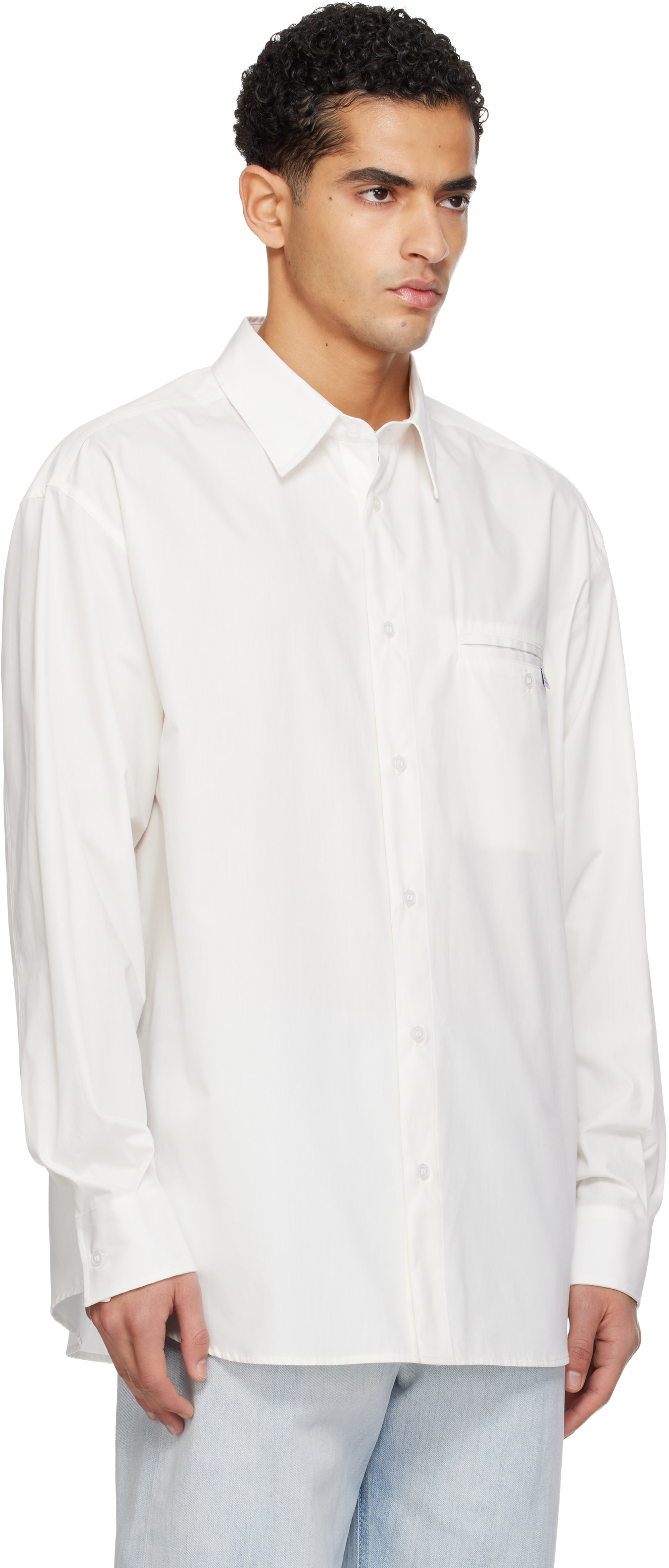 MM6 Maison Margiela: White Cotton Shirt | SSENSE