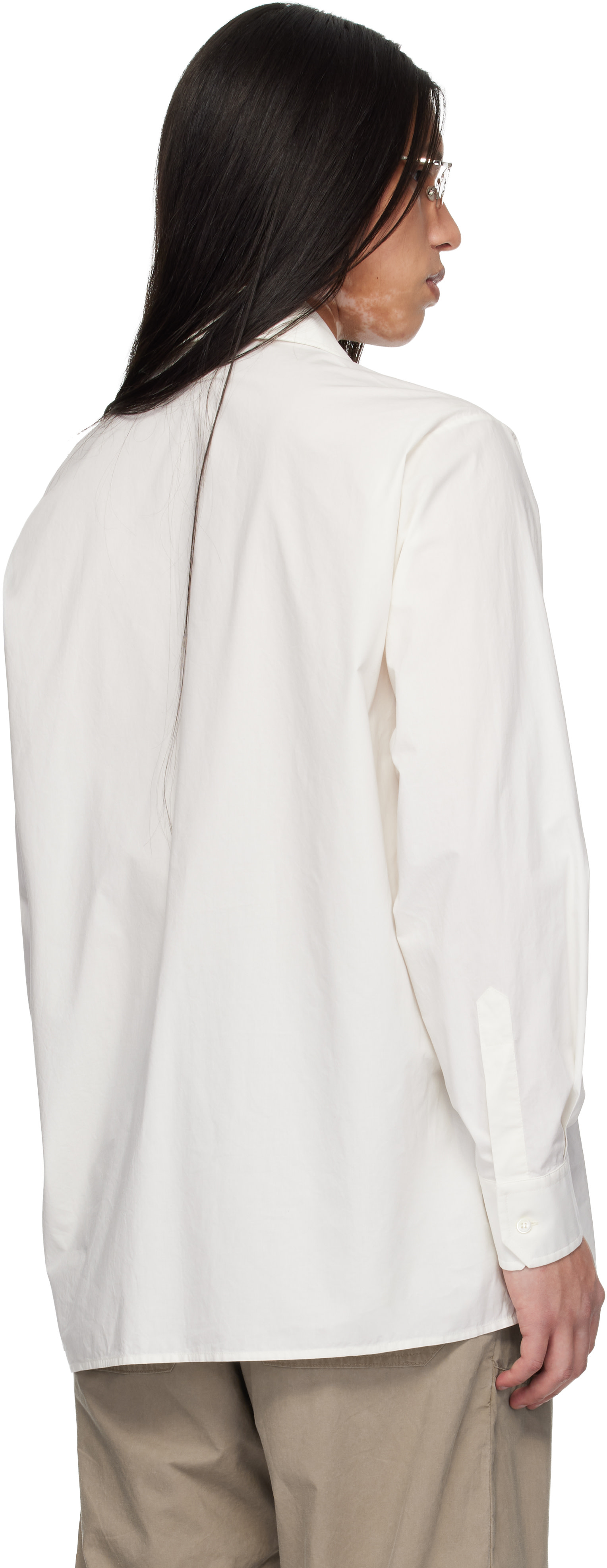 mm6 ホワイトシャツ MM6 Maison Margiela: ホワイト Spray Print シャツ | SSENSE 日本