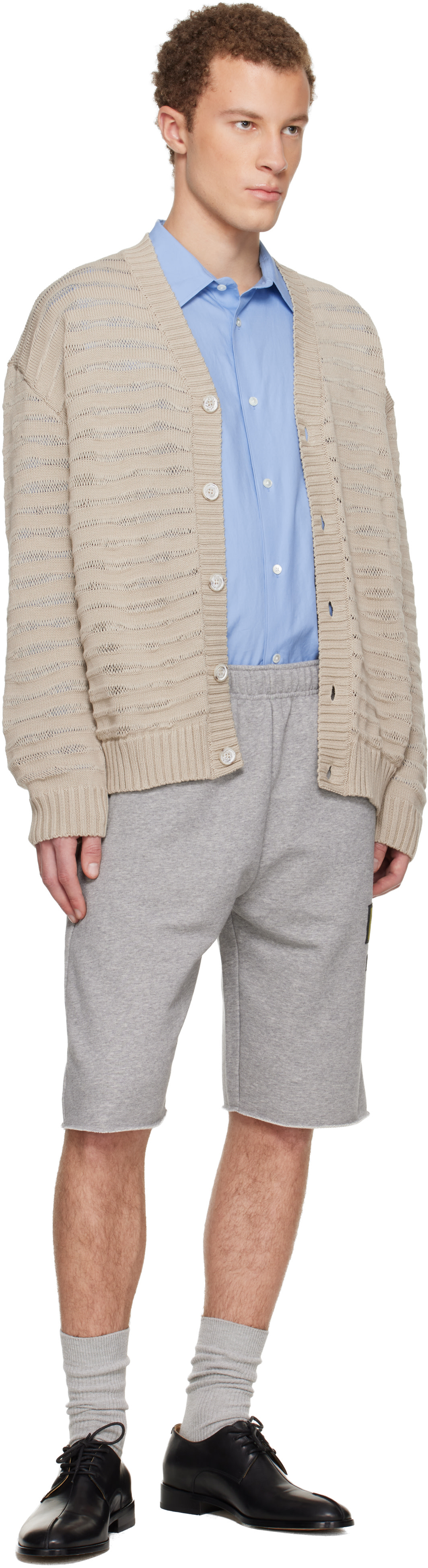 MM6 Maison Margiela - グレー ロゴパッチ ショートパンツ