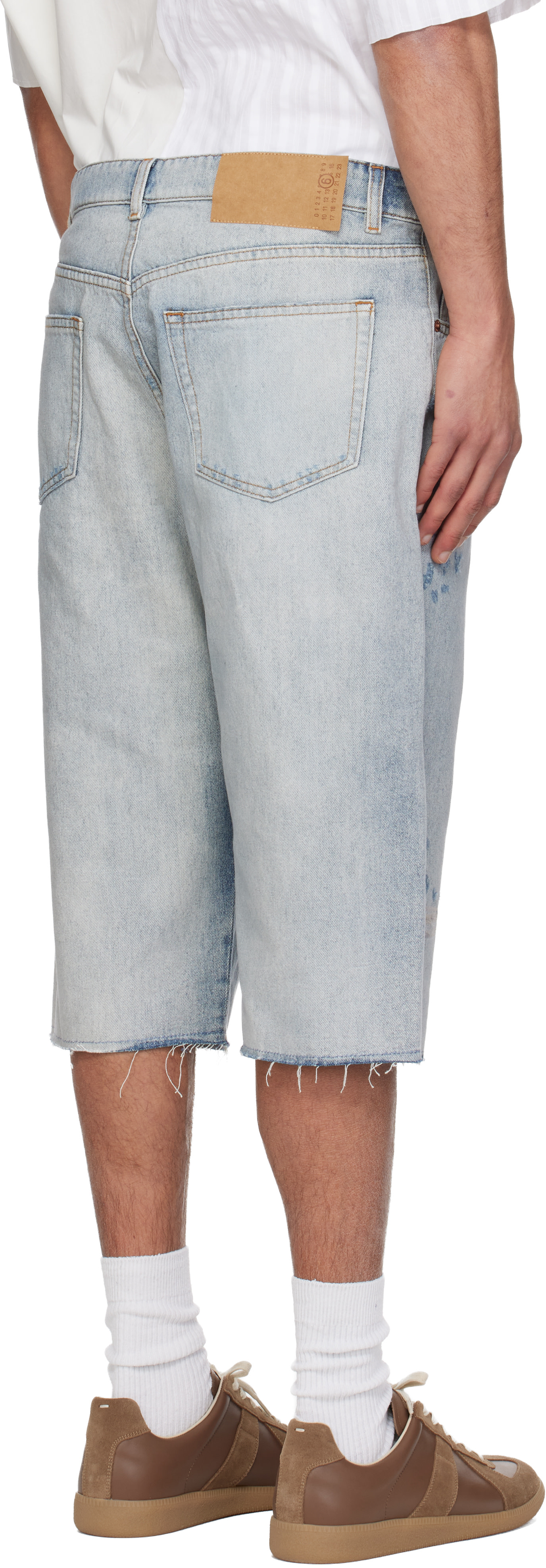 MM6 Maison Margiela - Blue Drawstring Denim Shorts