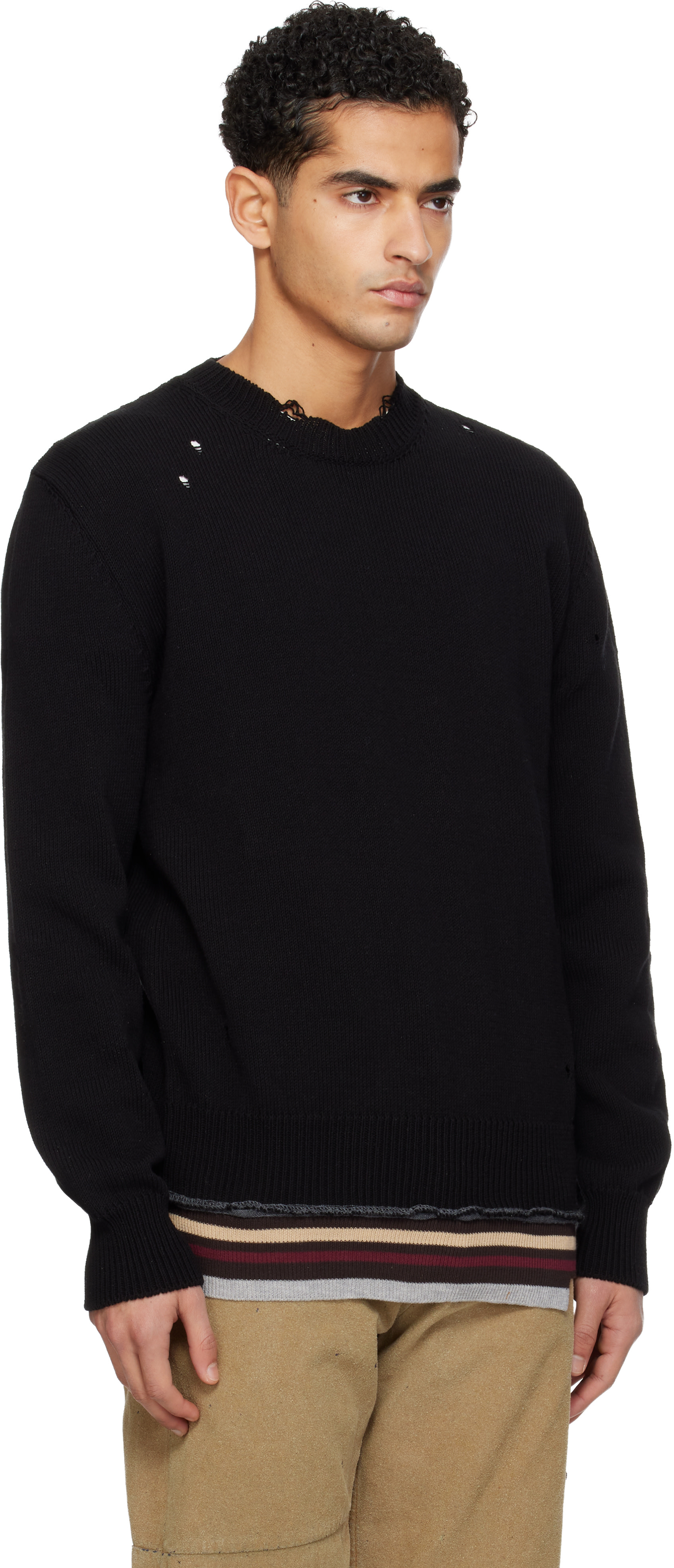 MM6 Maison Margiela - Pull noir en coton