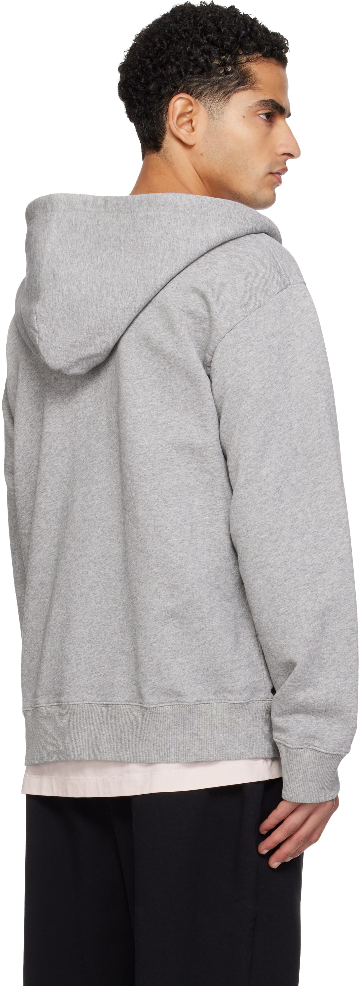 MM6 Maison Margiela: Gray Label Patch Hoodie | SSENSE
