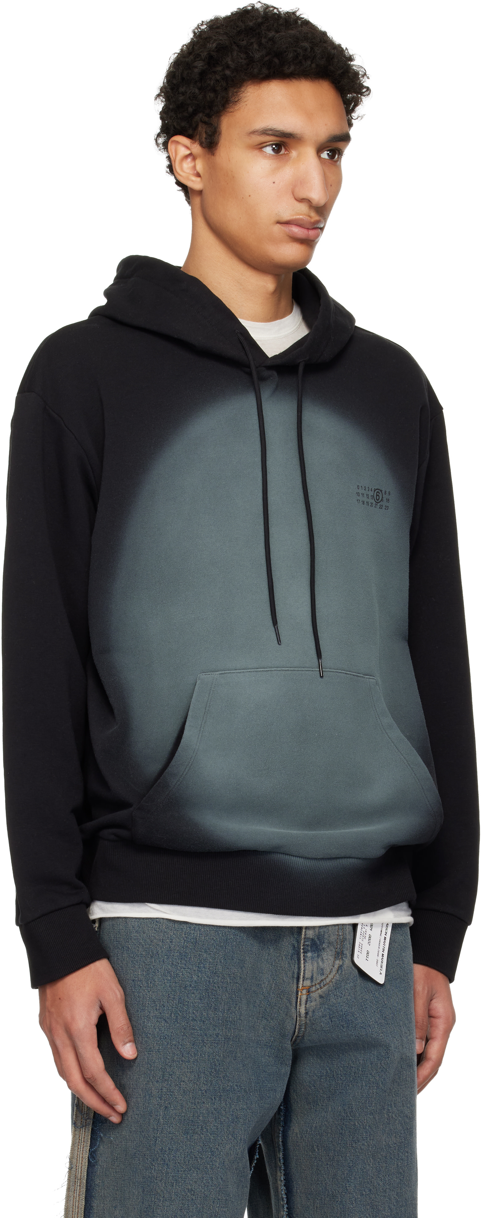 MM6 Maison Margiela - Black Spray Print Hoodie