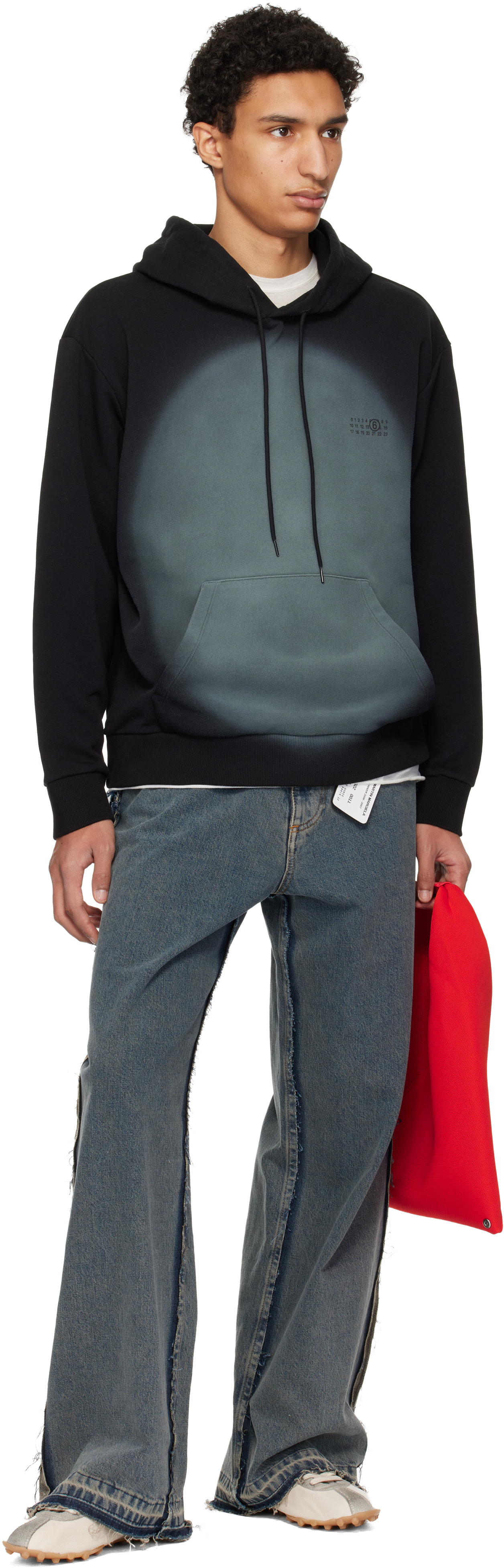 MM6 Maison Margiela - Black Spray Print Hoodie
