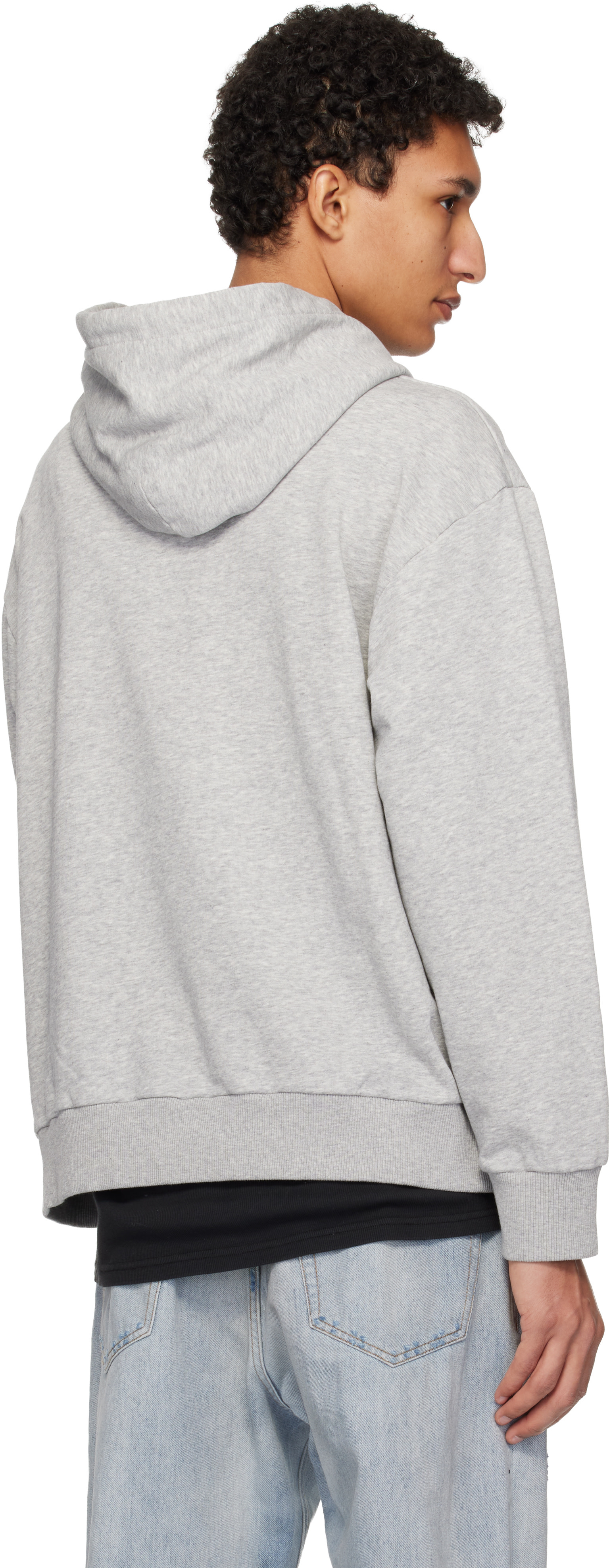 MM6 Maison Margiela: Gray Spray Print Hoodie | SSENSE