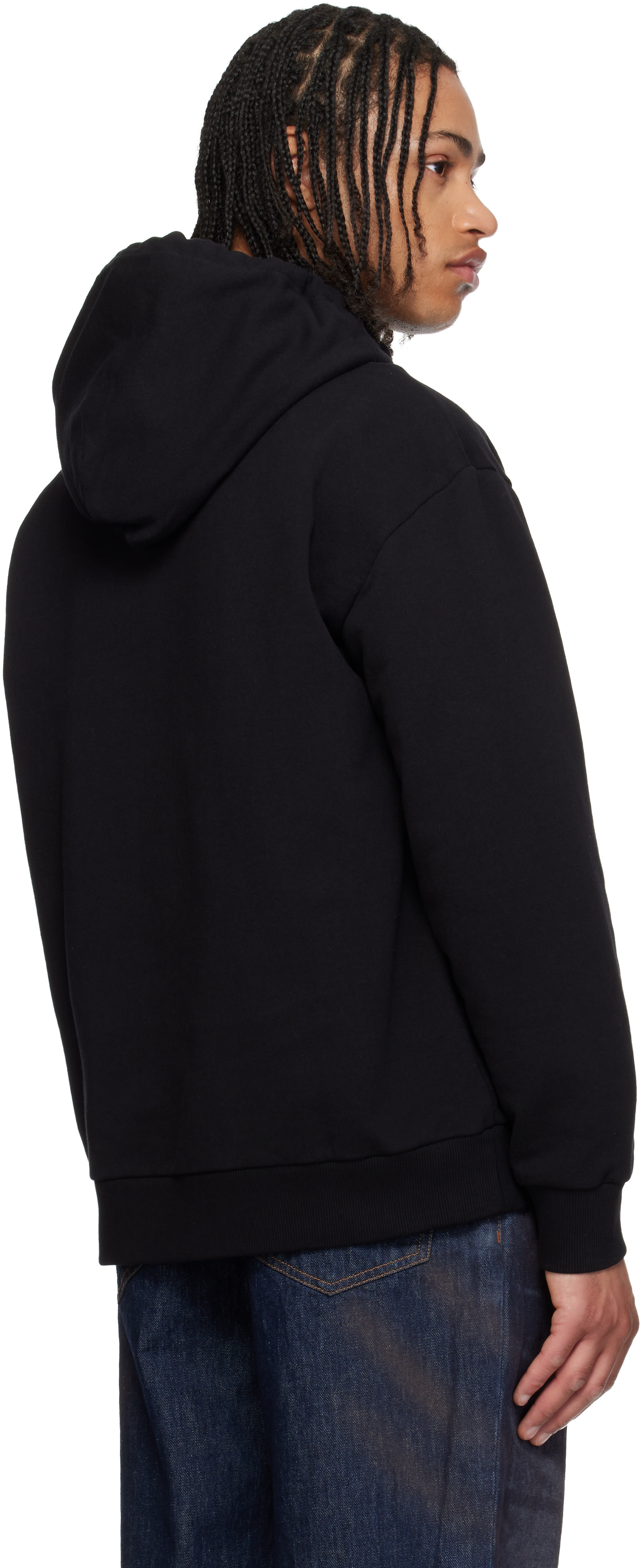 MM6 Maison Margiela - Pull à capuche noir à écusson à logo