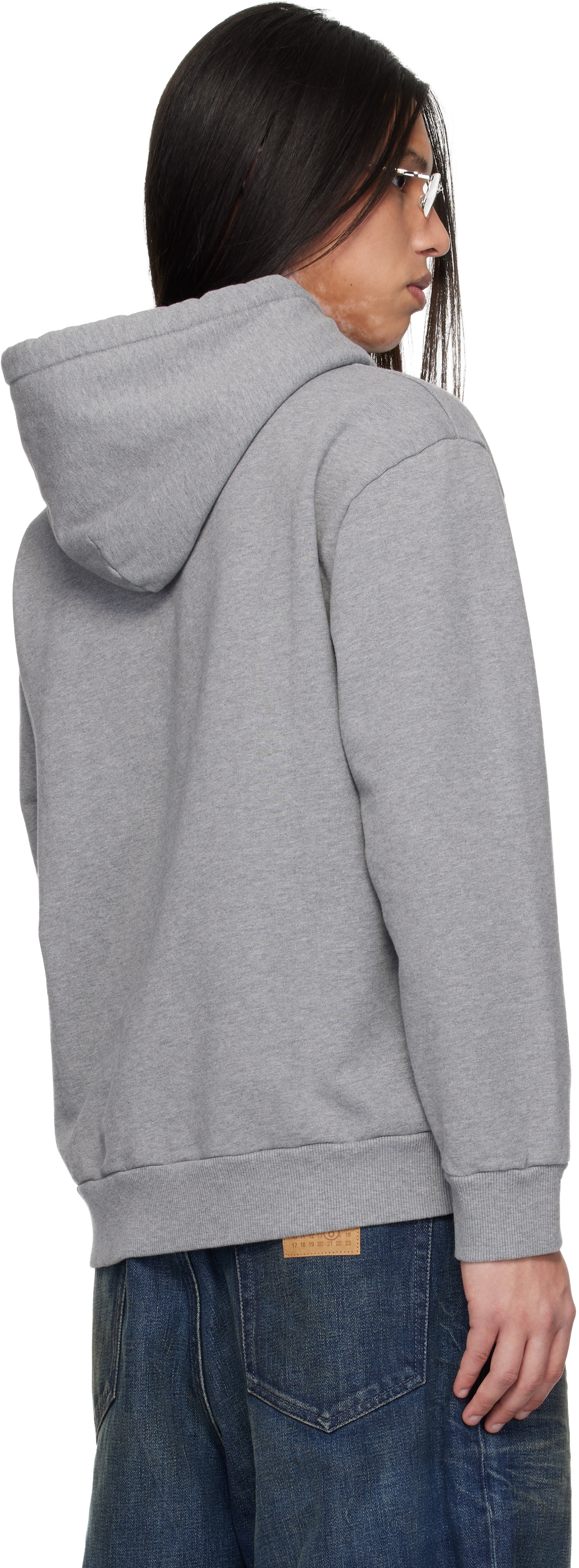 MM6 Maison Margiela - Pull à capuche gris à logo