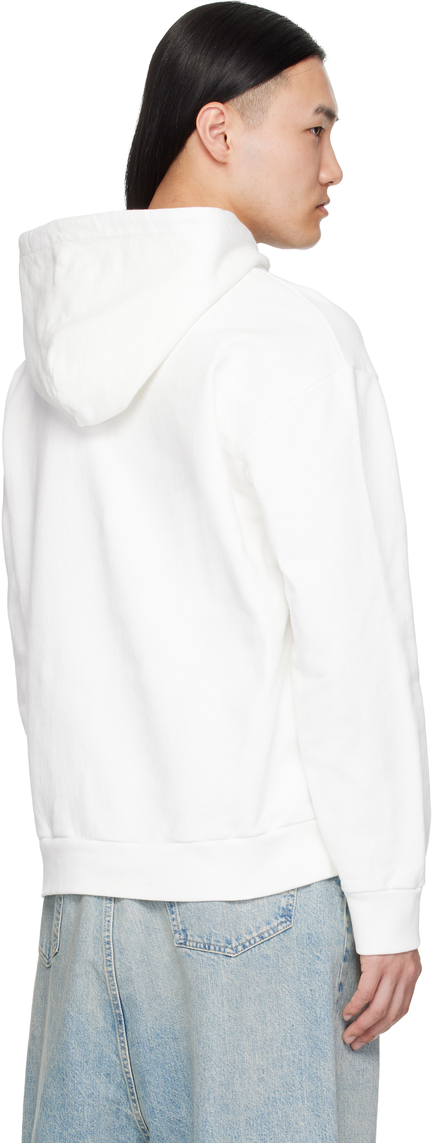 MM6 Maison Margiela: White Logo Hoodie | SSENSE