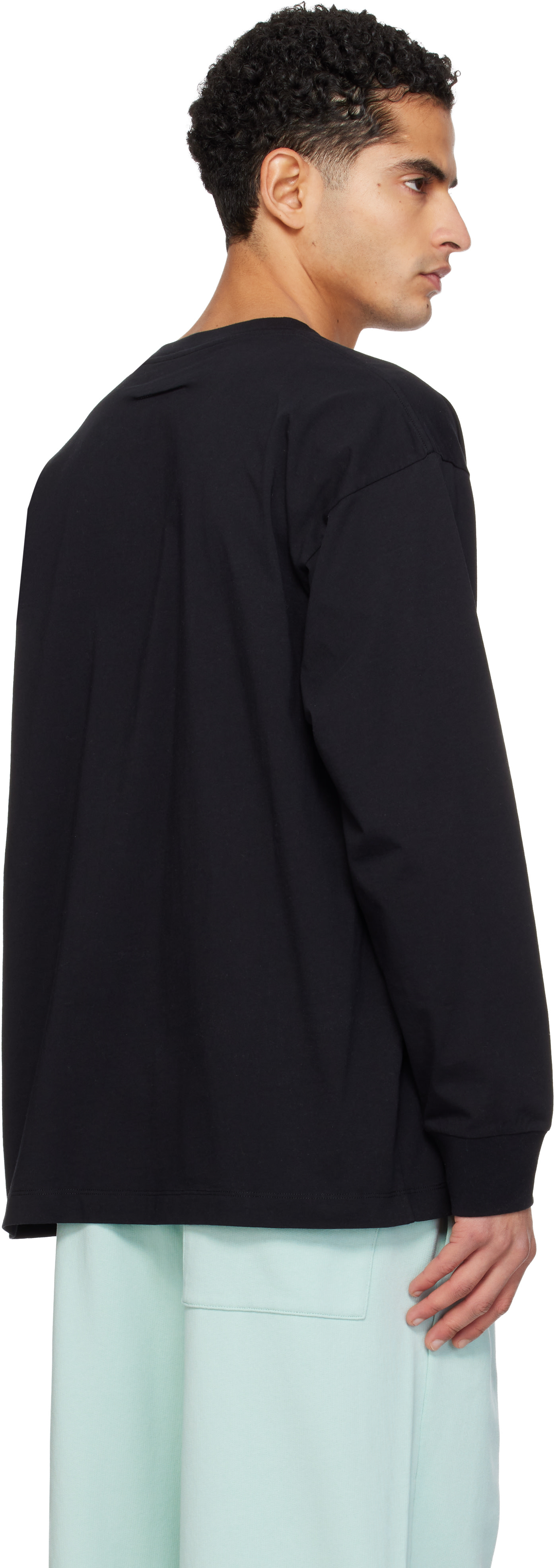 MM6 maison margiela カットアウトロングTシャツ MM6 Maison Margiela: Black Long Sleeve T-shirt | SSENSE