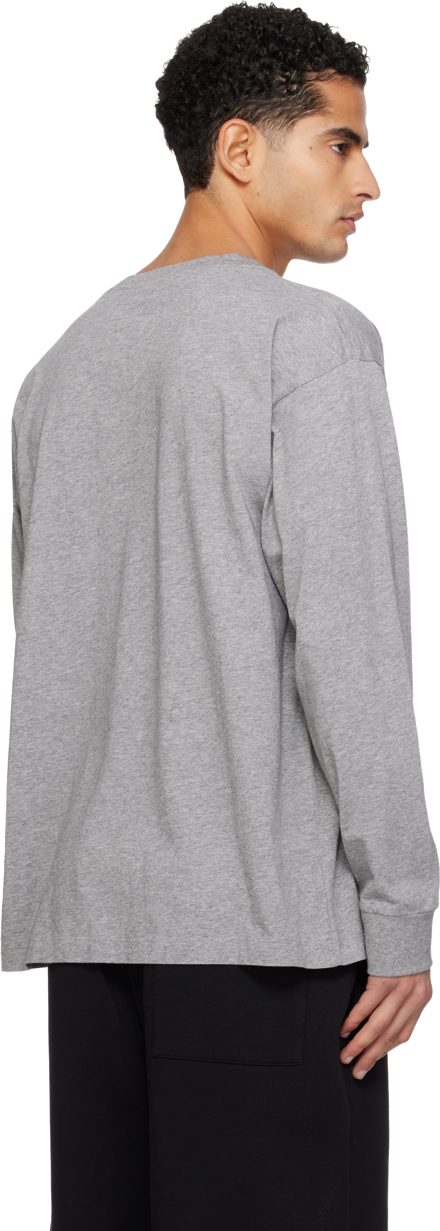 MM6 Maison Margiela: Gray Long-Sleeve T-shirt | SSENSE
