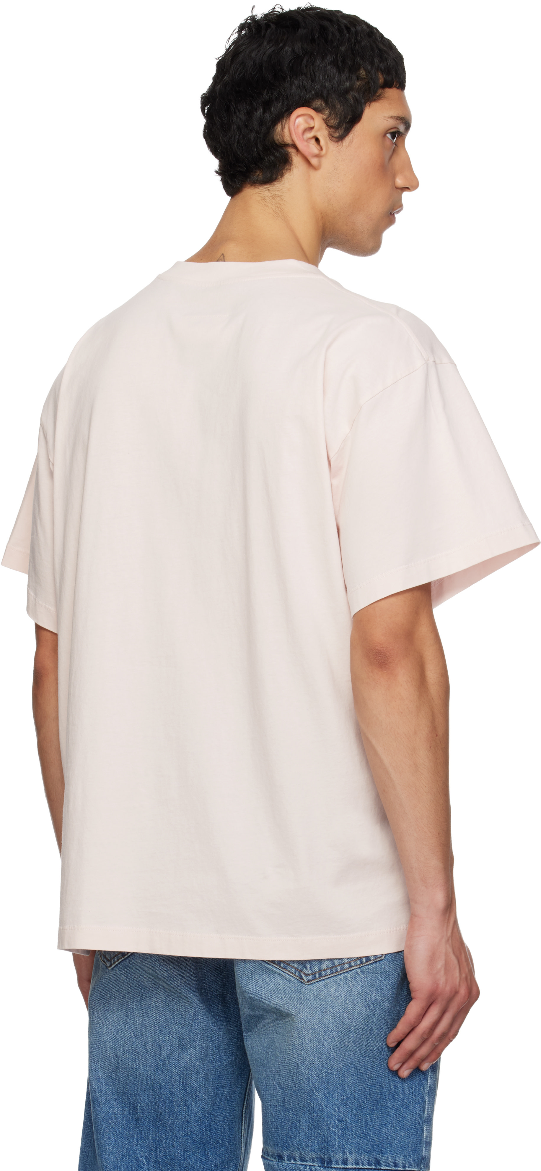 MM6 Maison Margiela ローズプリント Tシャツ MM6 Maison Margiela: Pink Library Stamp T-shirt | SSENSE