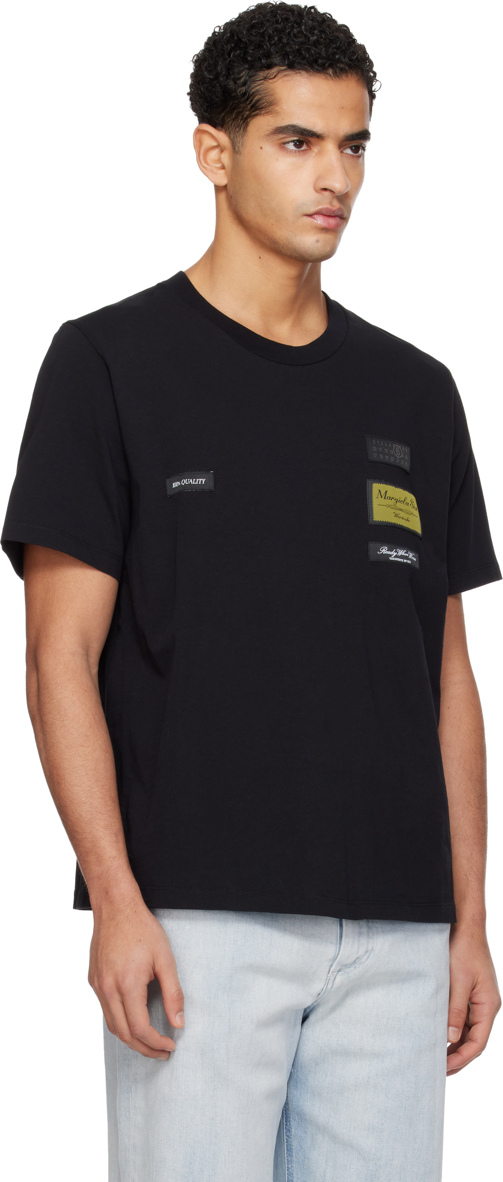 MM6 Maison Margiela: Black Label Patch T-shirt | SSENSE