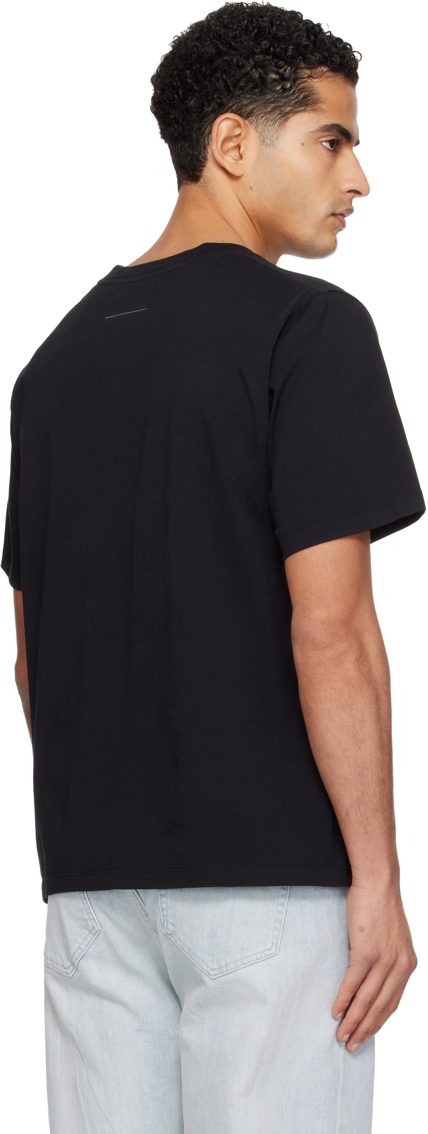 MM6 Maison Margiela: ブラック Label Patch Tシャツ | SSENSE 日本