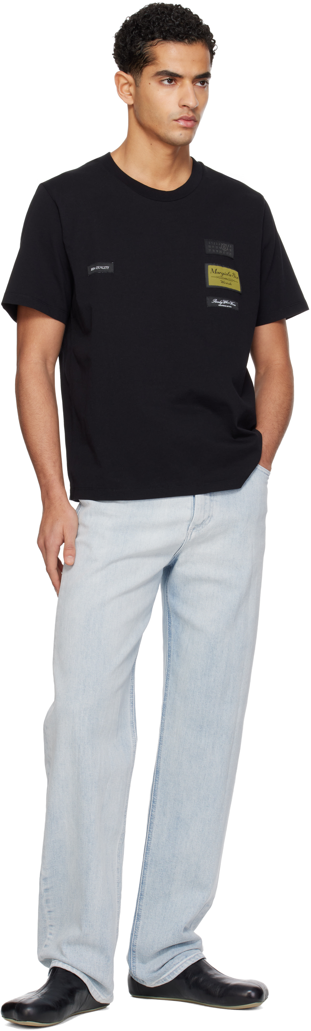 MM6 Maison Margiela: Black Label Patch T-shirt | SSENSE