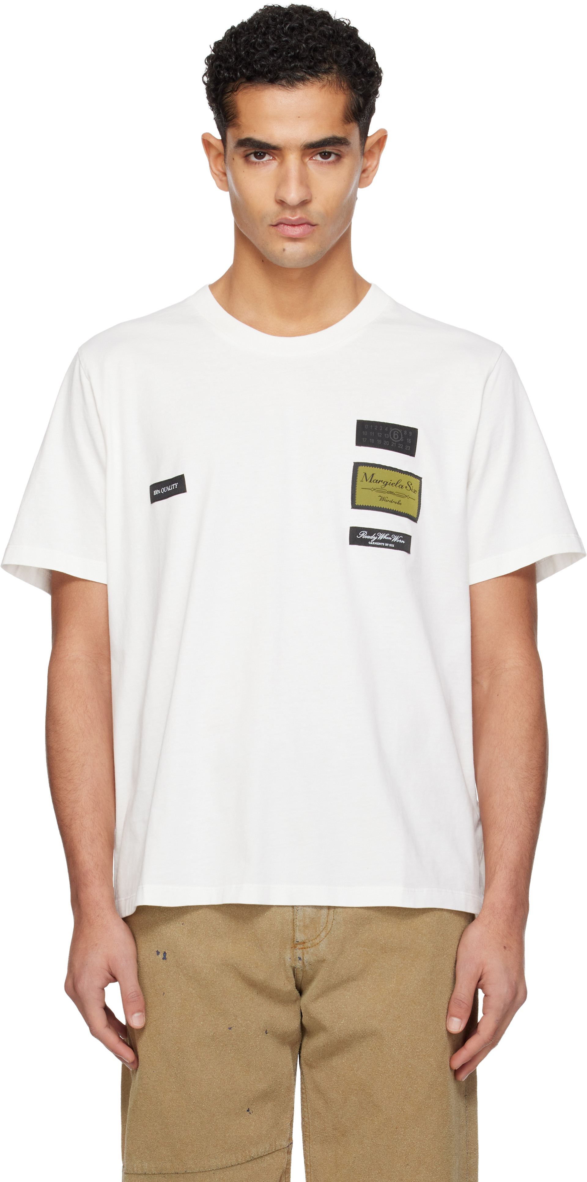MM6 Maison Margiela: White Label Patch T-shirt | SSENSE