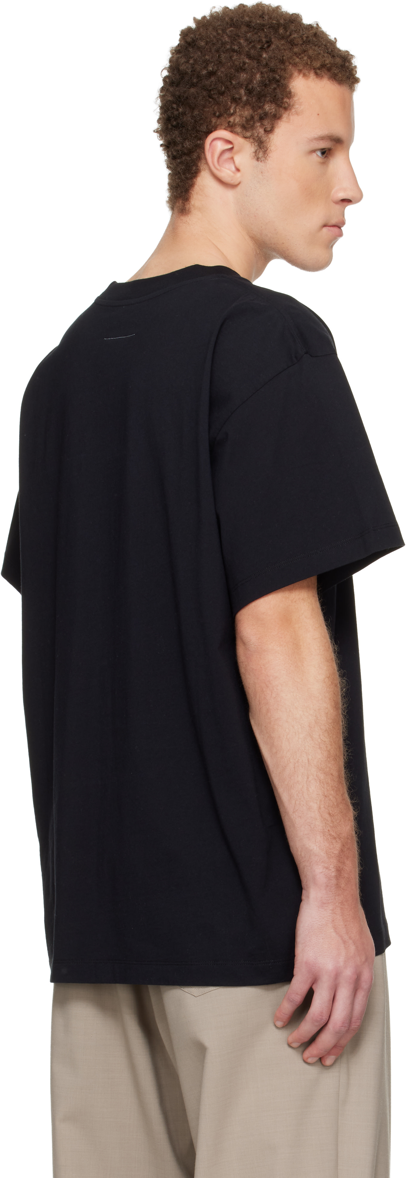 MM6 Maison Margiela: Black Numeric Cotton T-shirt | SSENSE
