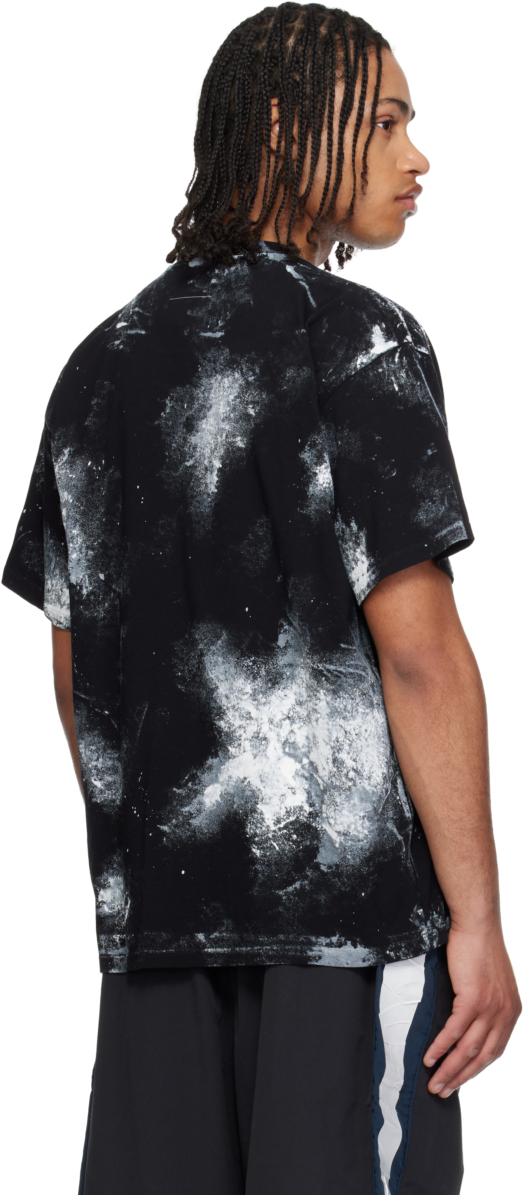 MM6 Maison Margiela: ブラック Paint Splatter Tシャツ | SSENSE 日本