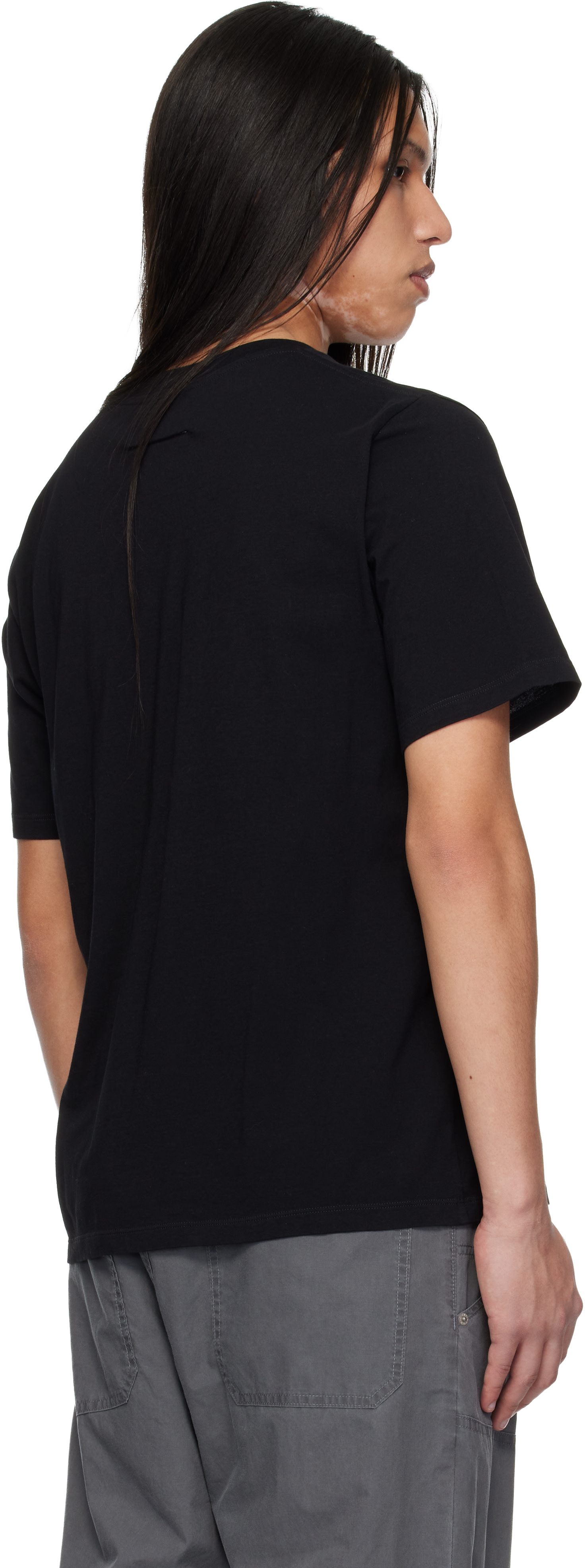 MM6 Maison Margiela: Black Logo T-shirt | SSENSE