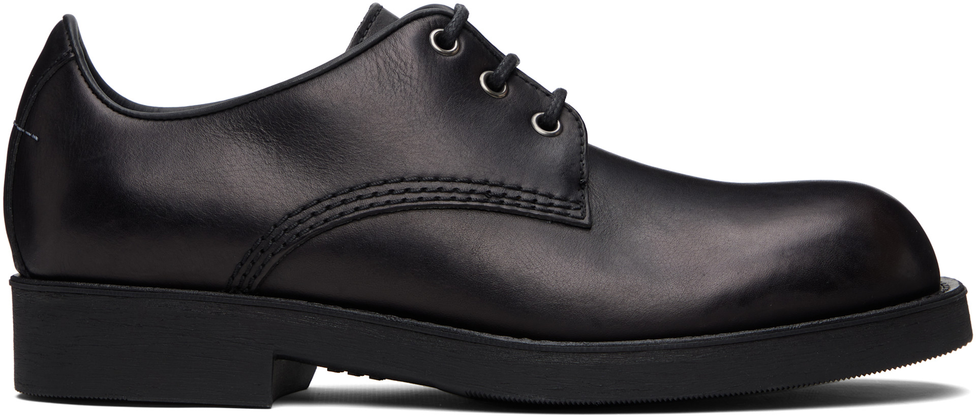 MM6 Maison Margiela: ブラック レースアップダービー | SSENSE 日本