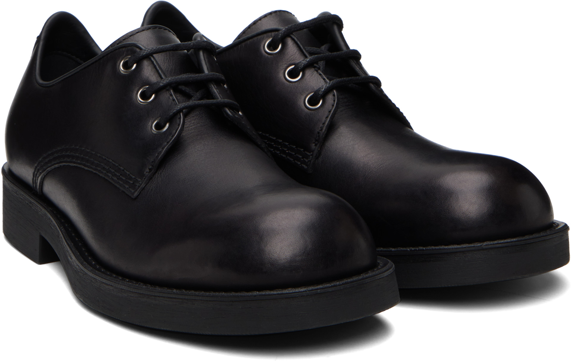 MM6 Maison Margiela: Black Lace-Up Derbys | SSENSE