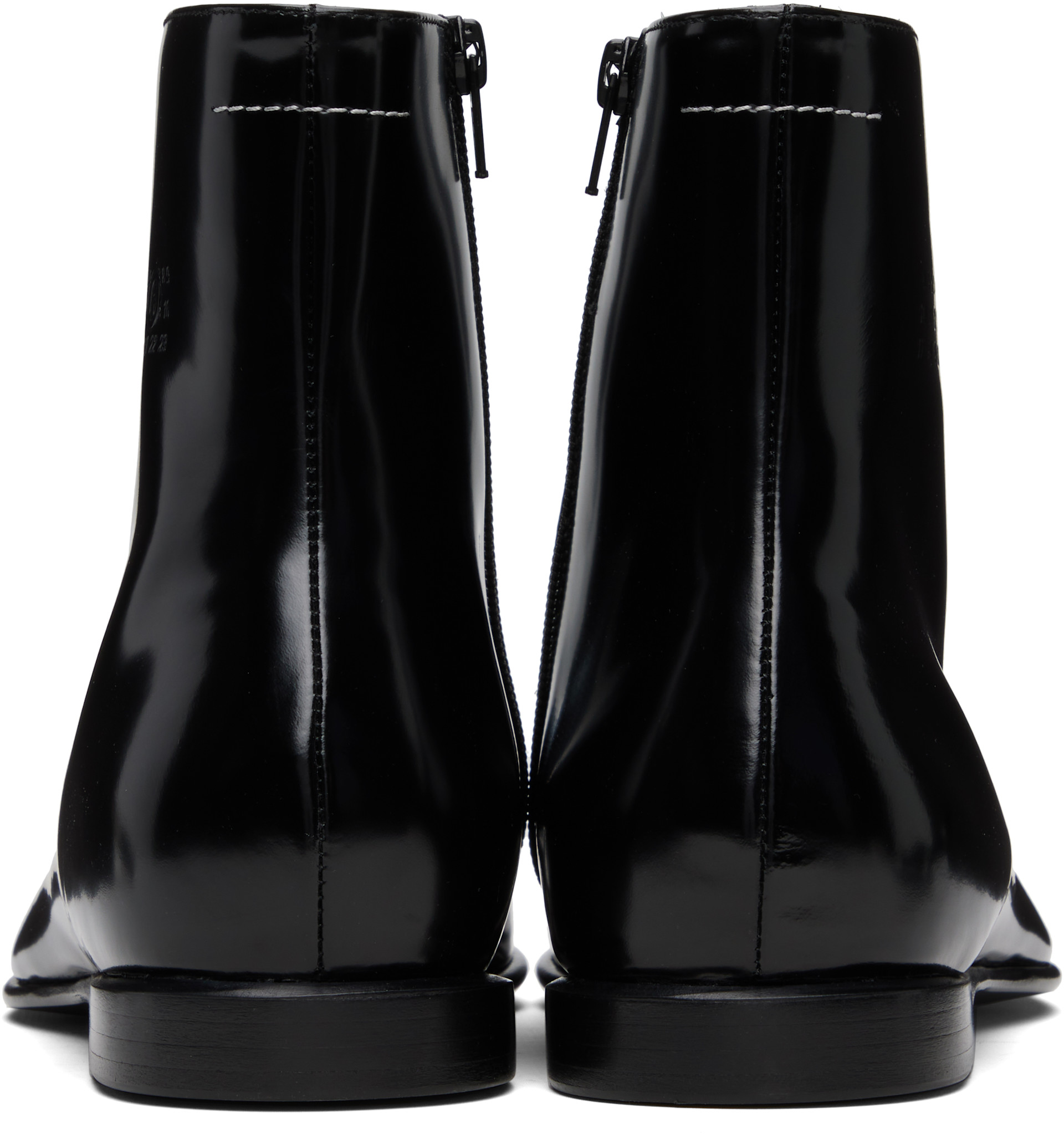 MM6 Maison Margiela - Black Leather Ankle Boots