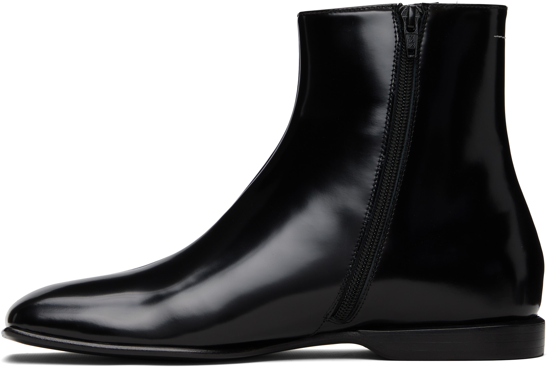 MM6 Maison Margiela - Black Leather Ankle Boots