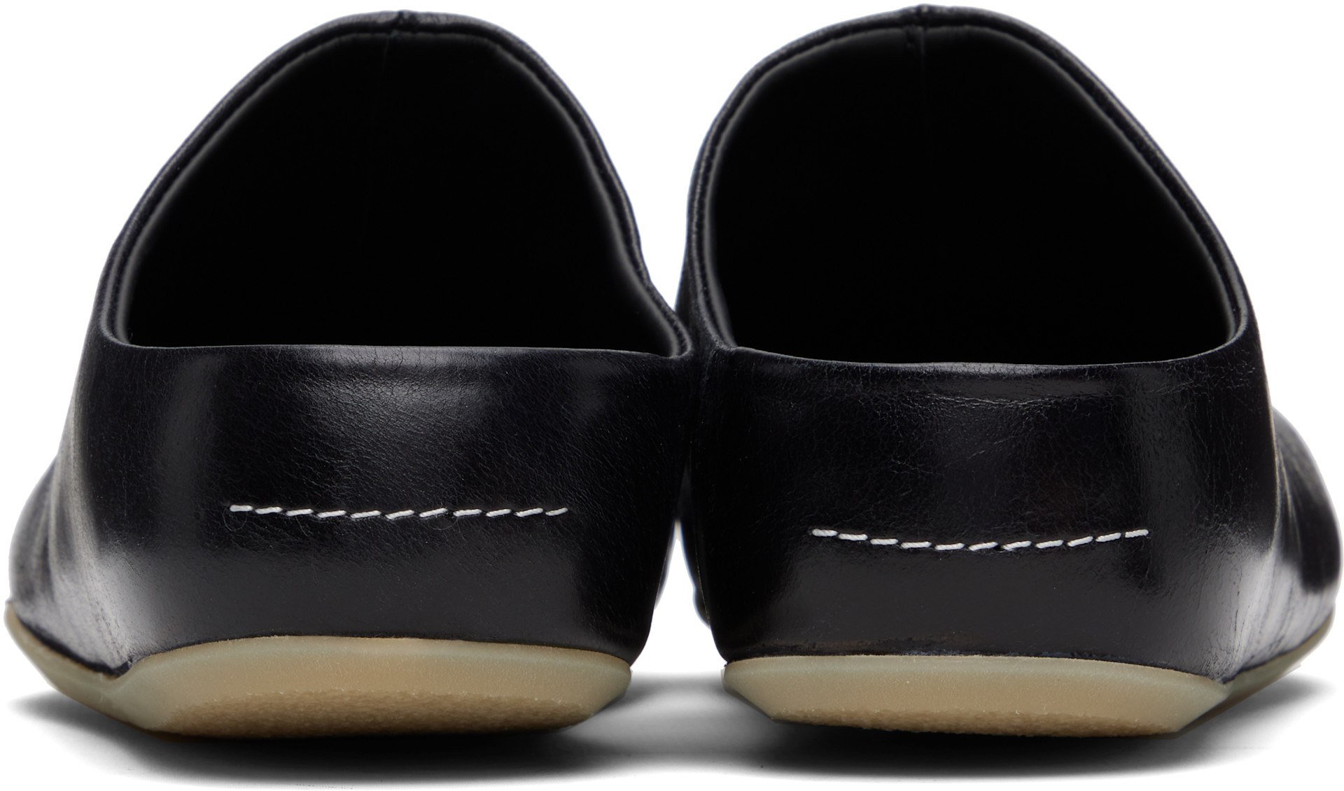 MM6 Maison Margiela: Black Factory Sabot Loafers | SSENSE