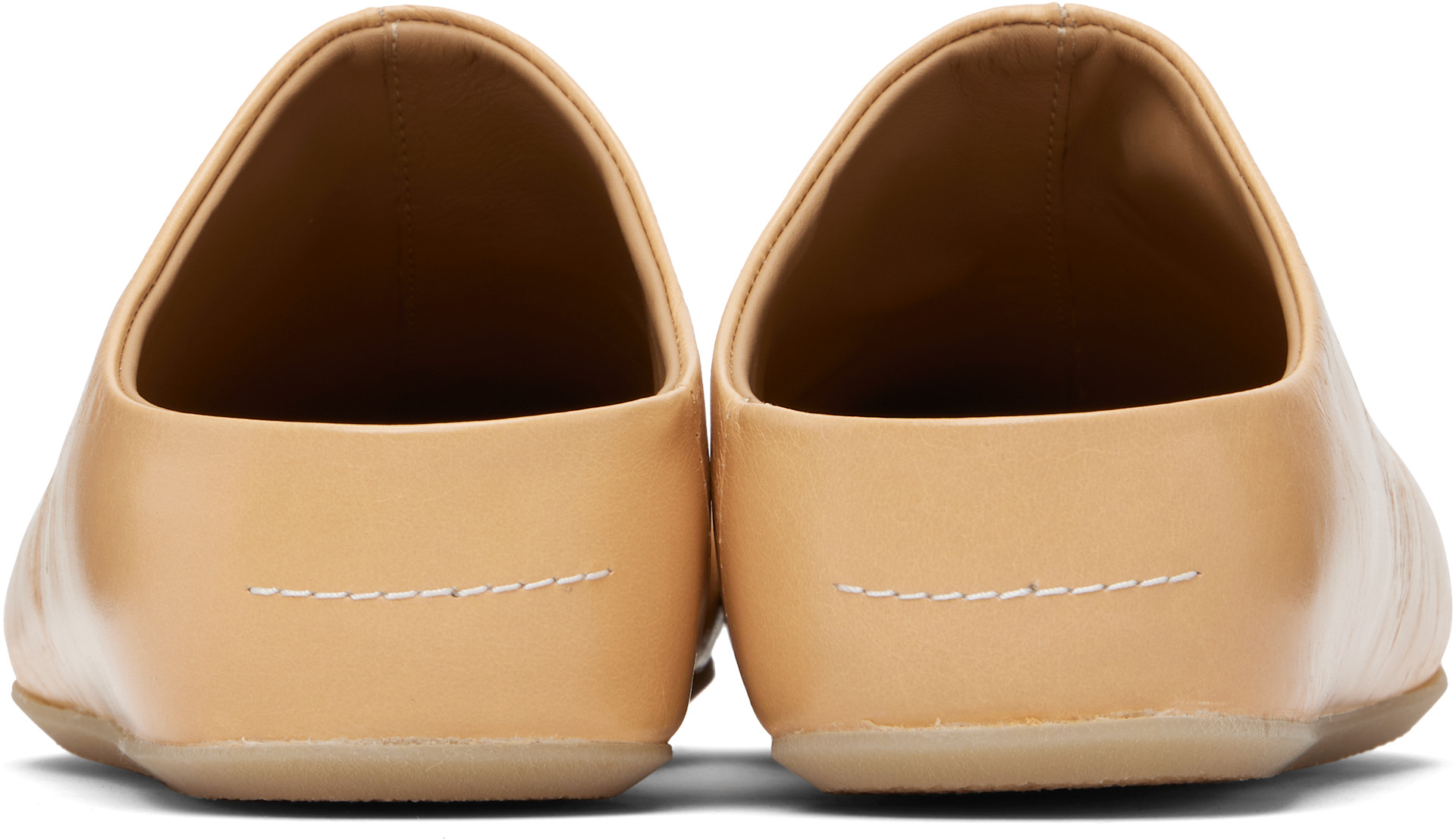 MM6 Maison Margiela: Beige Factory Sabot Loafers | SSENSE