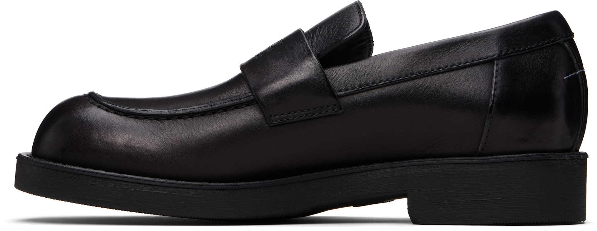 MM6 Maison Margiela: Black City Biker Loafers | SSENSE