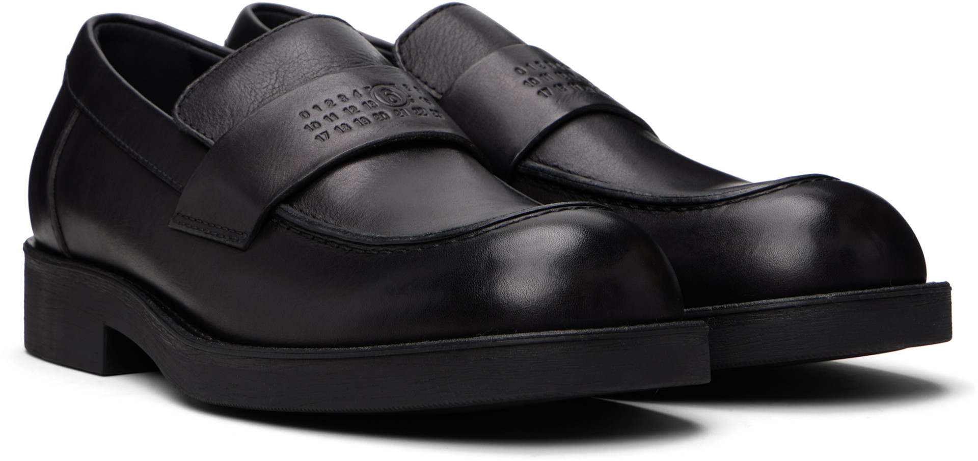 MM6 Maison Margiela: Black City Biker Loafers | SSENSE