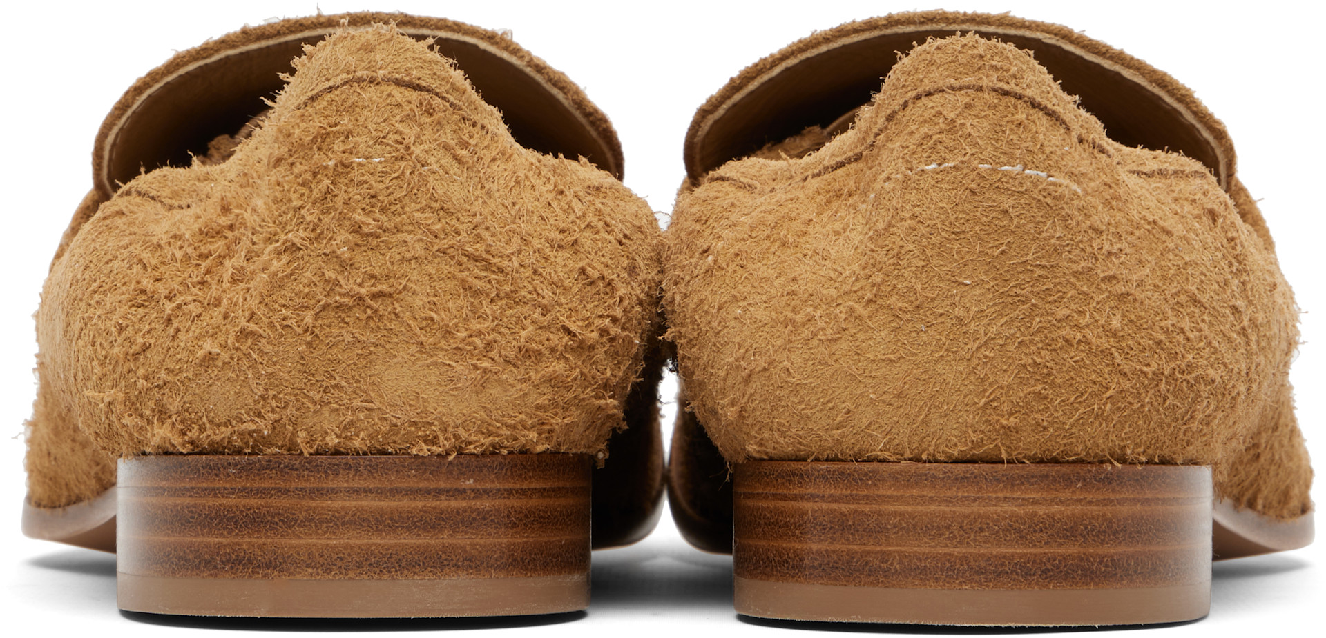 MM6 Maison Margiela: Tan Swing-Toe Leather Loafers | SSENSE