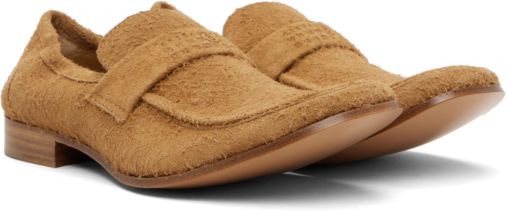 MM6 Maison Margiela: タン Swing-Toe レザー ローファー | SSENSE 日本