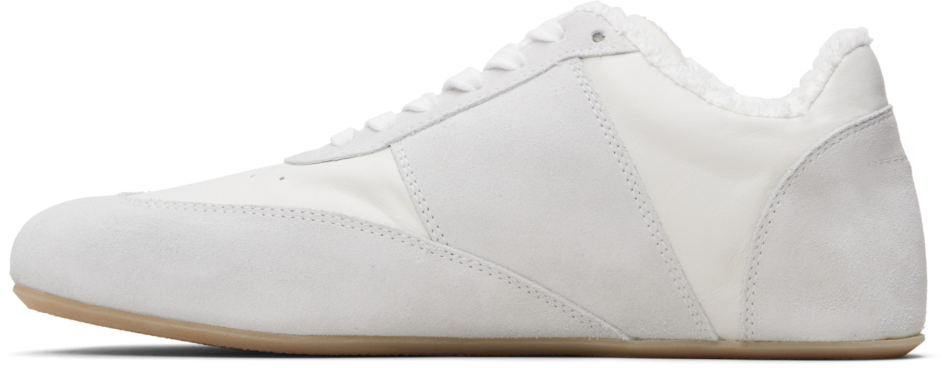 MM6 Maison Margiela: White & Gray Anatomic Sneakers | SSENSE