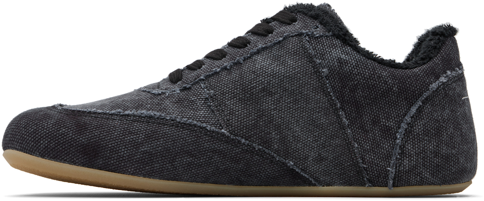 MM6 Maison Margiela: ブラック Anatomic キャンバス スニーカー