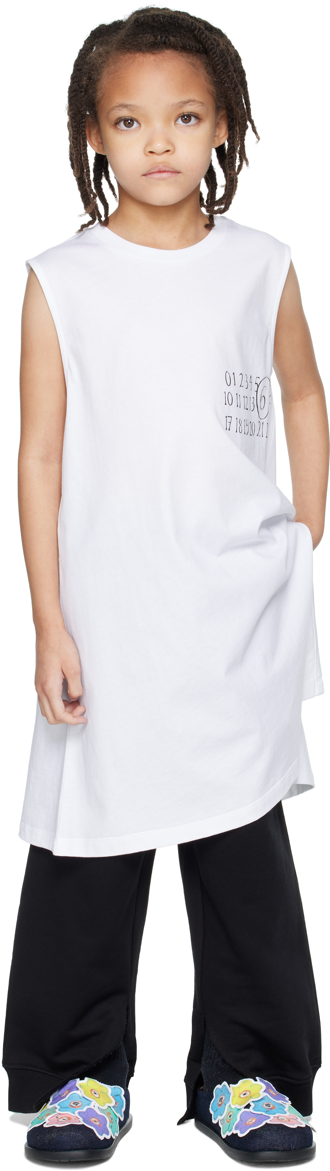 MM6 Maison Margiela: Kids White Logo Tank Dress | SSENSE