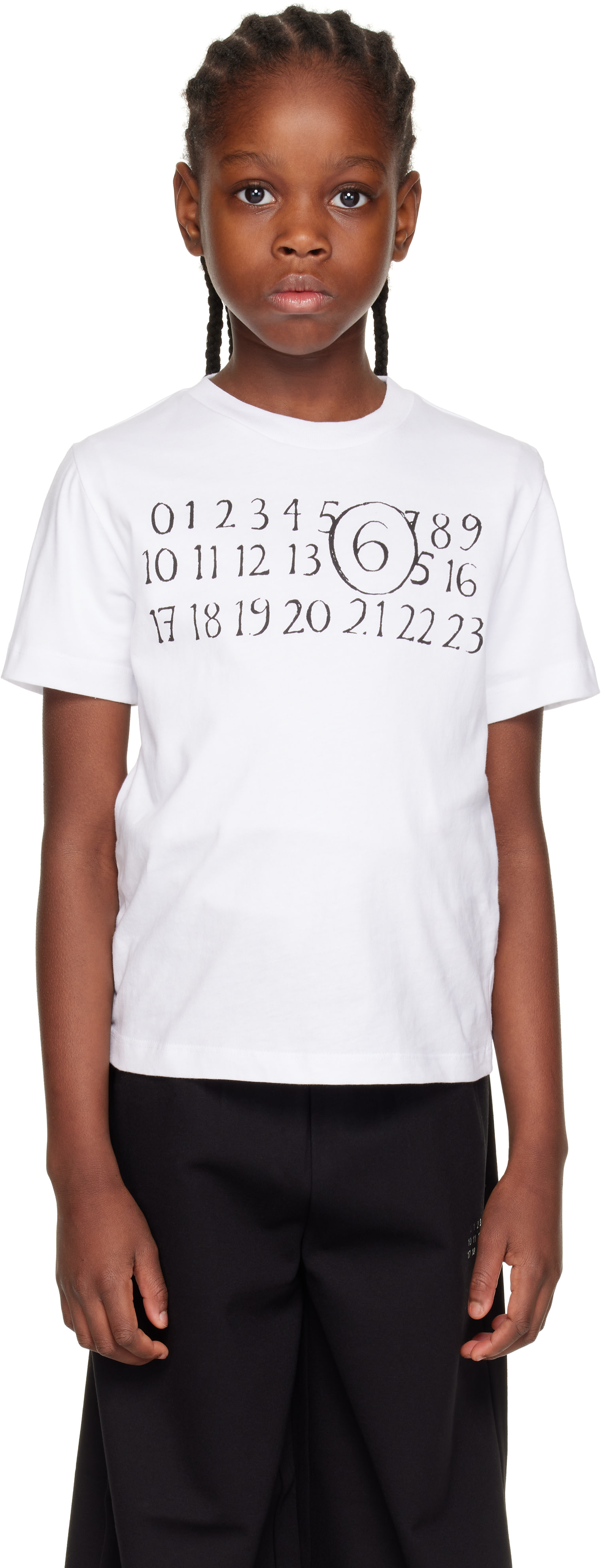 MM6 MAISON MARGIELA キッズ Tシャツ ホワイト MM6 Maison Margiela: キッズ｜ホワイト ロゴプリント Tシャツ