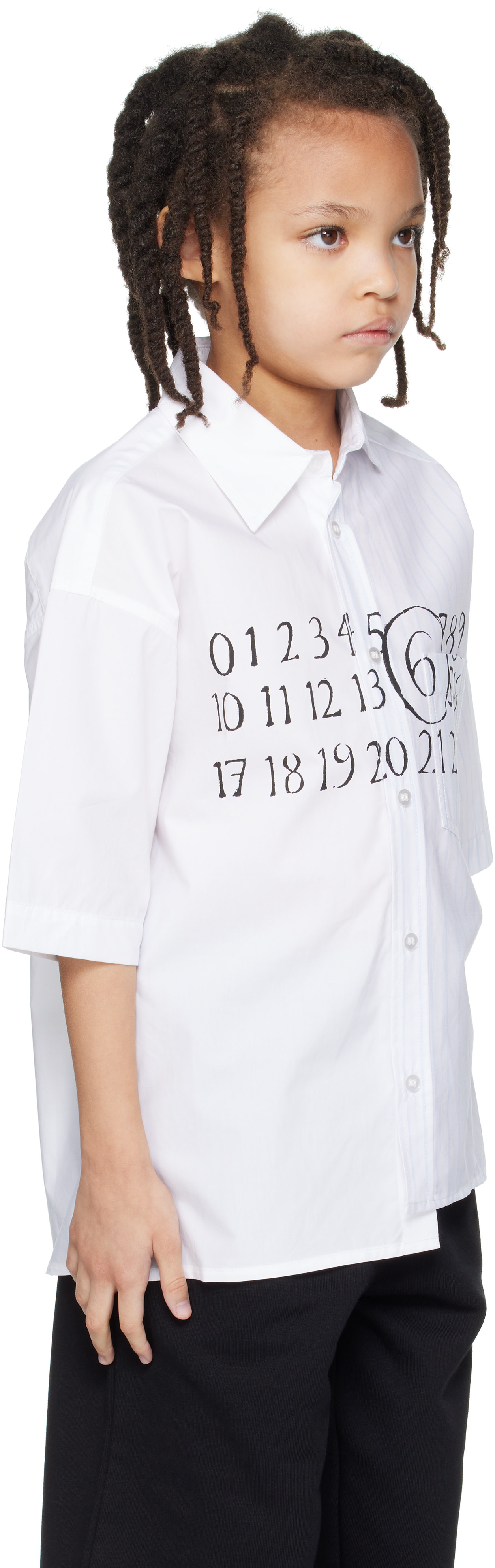 MM6 Maison Margiela: キッズ｜ホワイト ロゴ シャツ | SSENSE 日本