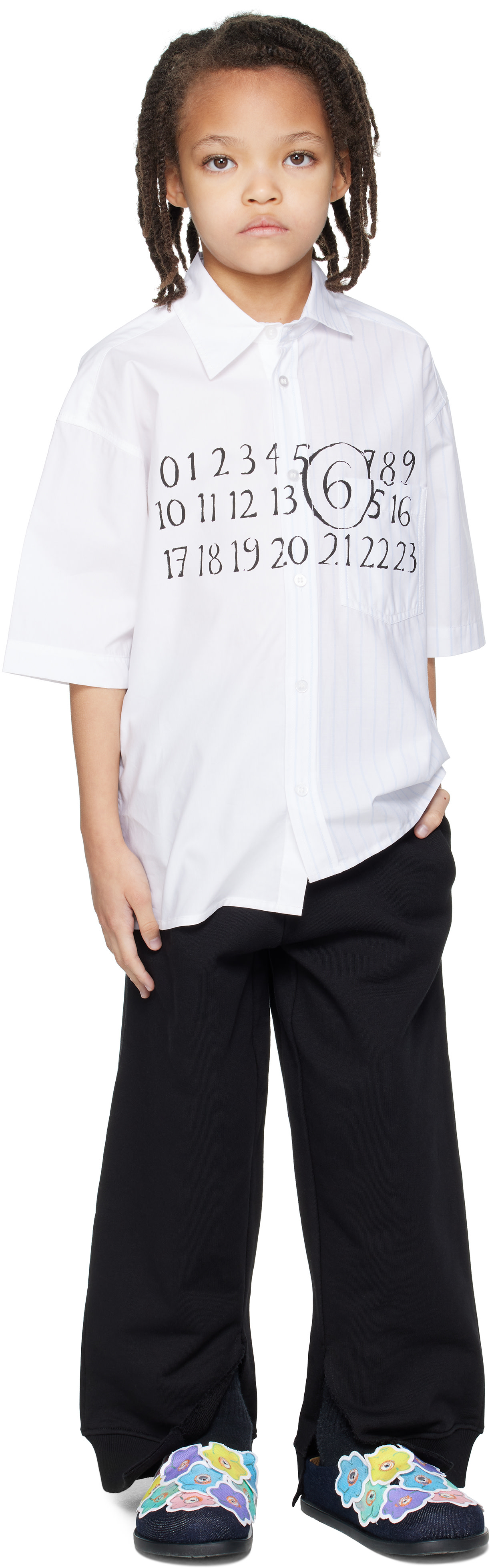 MM6 Maison Margiela: キッズ｜ホワイト ロゴ シャツ | SSENSE 日本